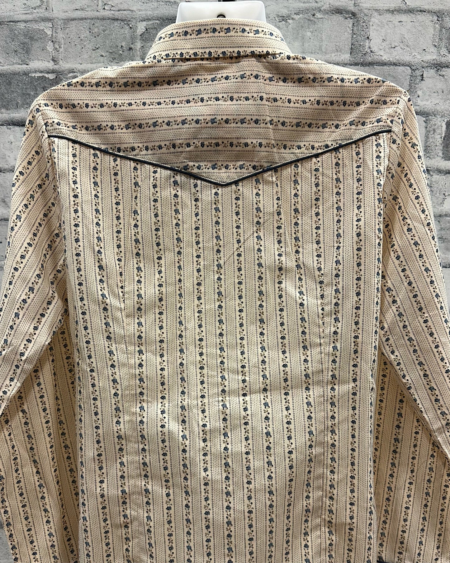 Roper Pearl Snap Show Shirt Beige Floral NEW M