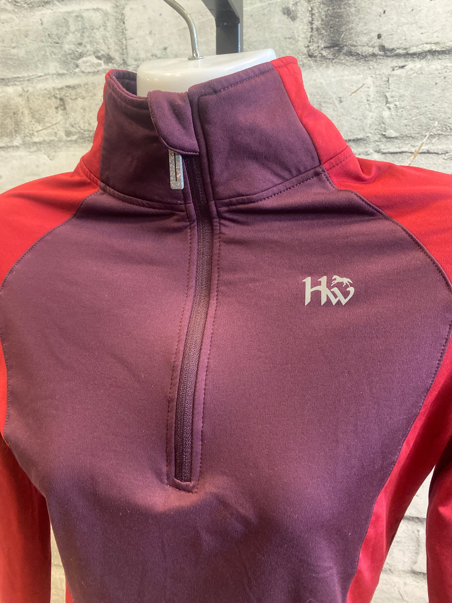 Horseware 1/4 Zip LS Shirt Burgundy/Red XXS