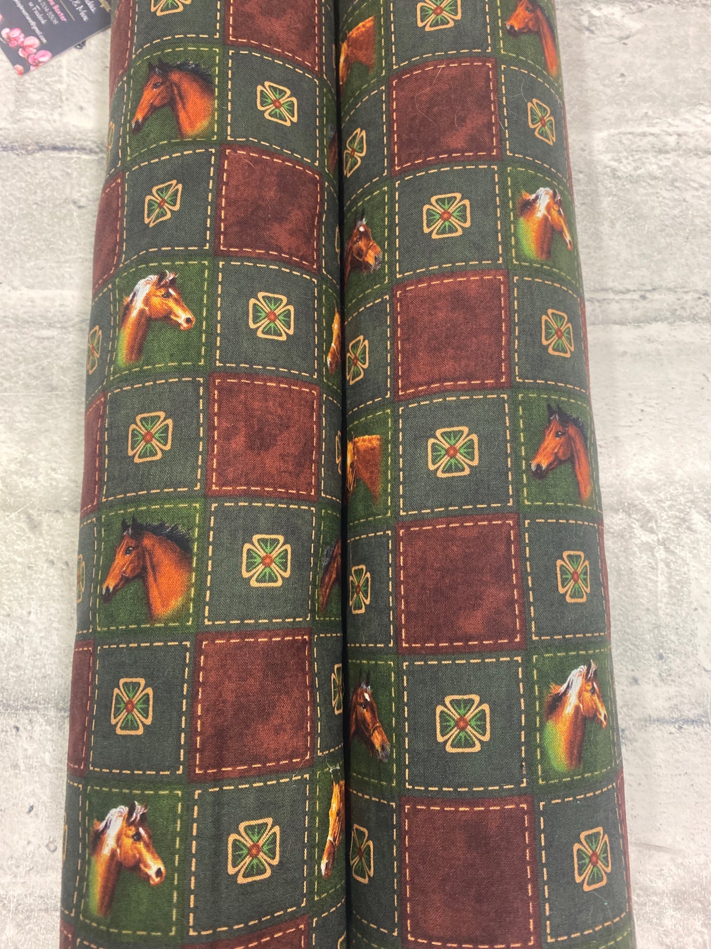 Klip Klop Kreations Boot Buddy - Horse & Clover Print + Yellow Ribbon