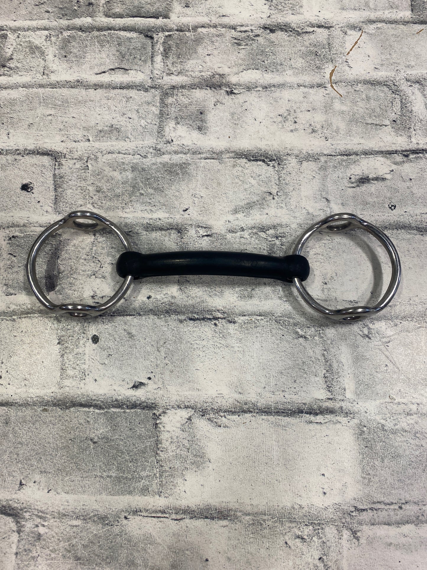 5.5" Loose Ring Straight Rubber Gag Bit