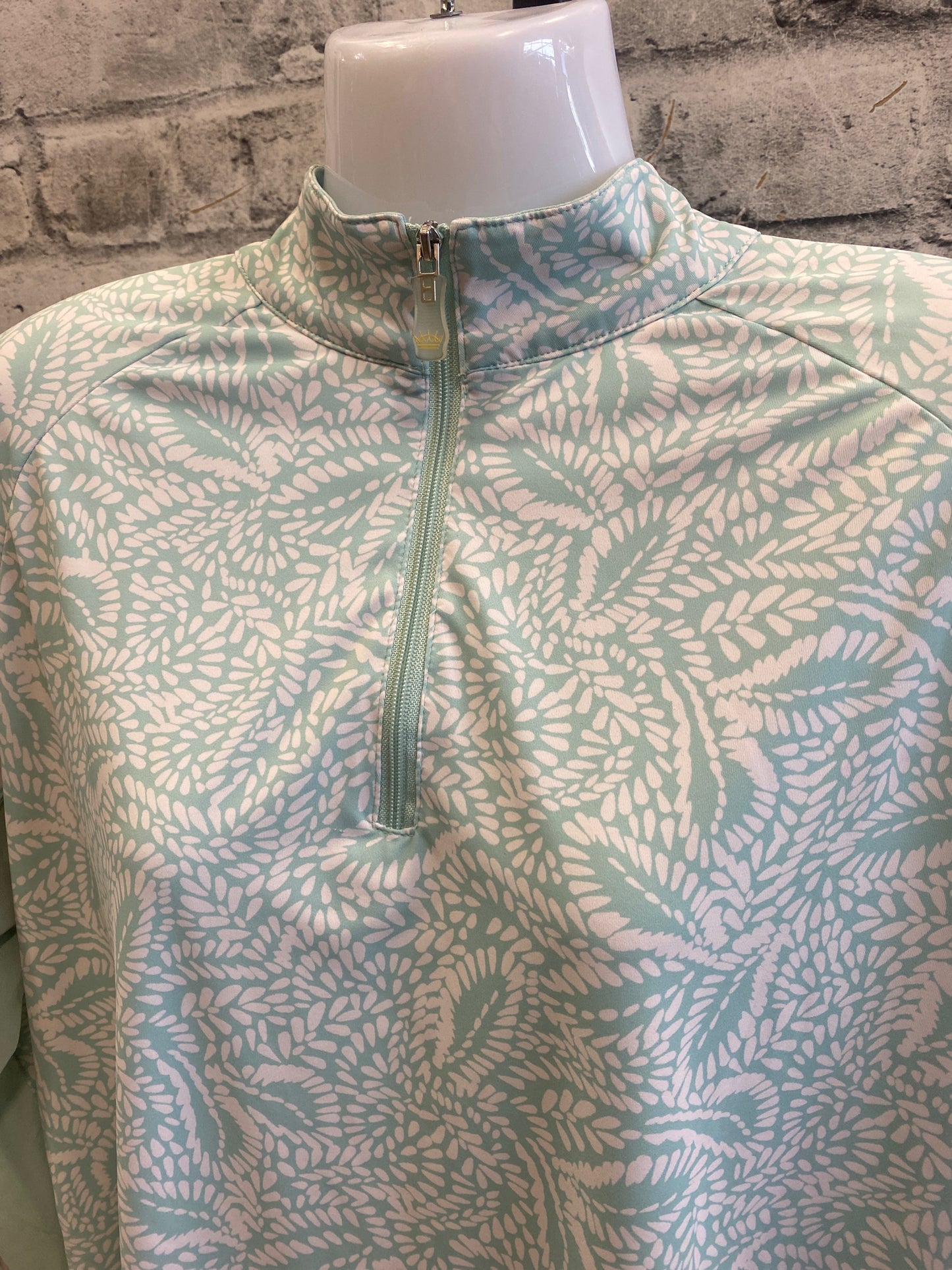 Kastel 1/4 Zip LS Sun Shirt Aqua/White XL