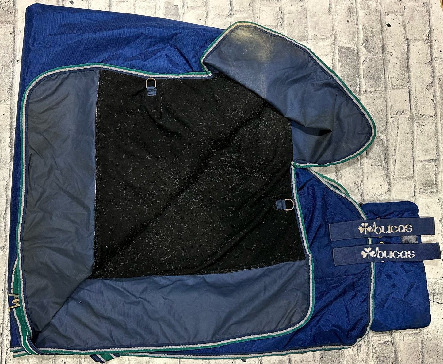 78" SmartTex Bucas Fleece Lined Turnout Navy/Green