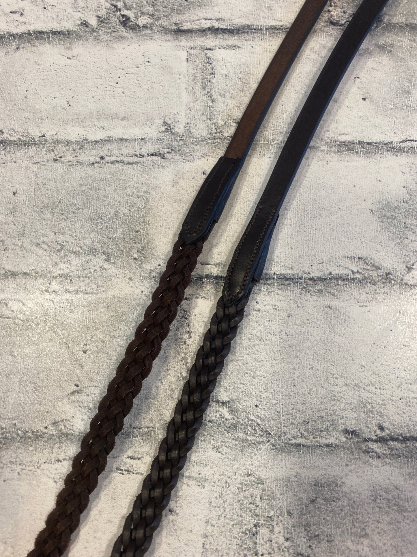 Joseph Sterling Brown Braided Leather Curb Reins