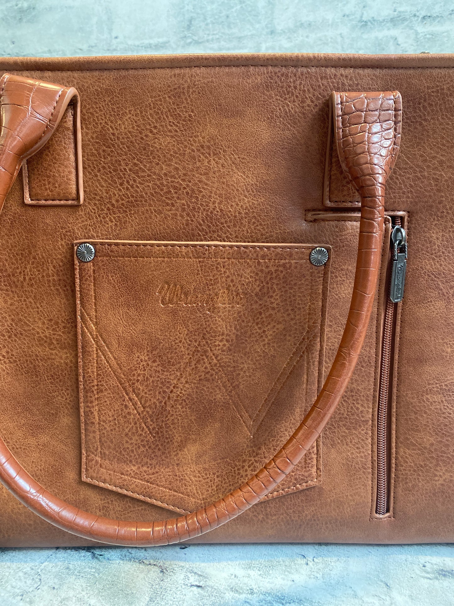 Wrangler Croc Print Leather Purse
