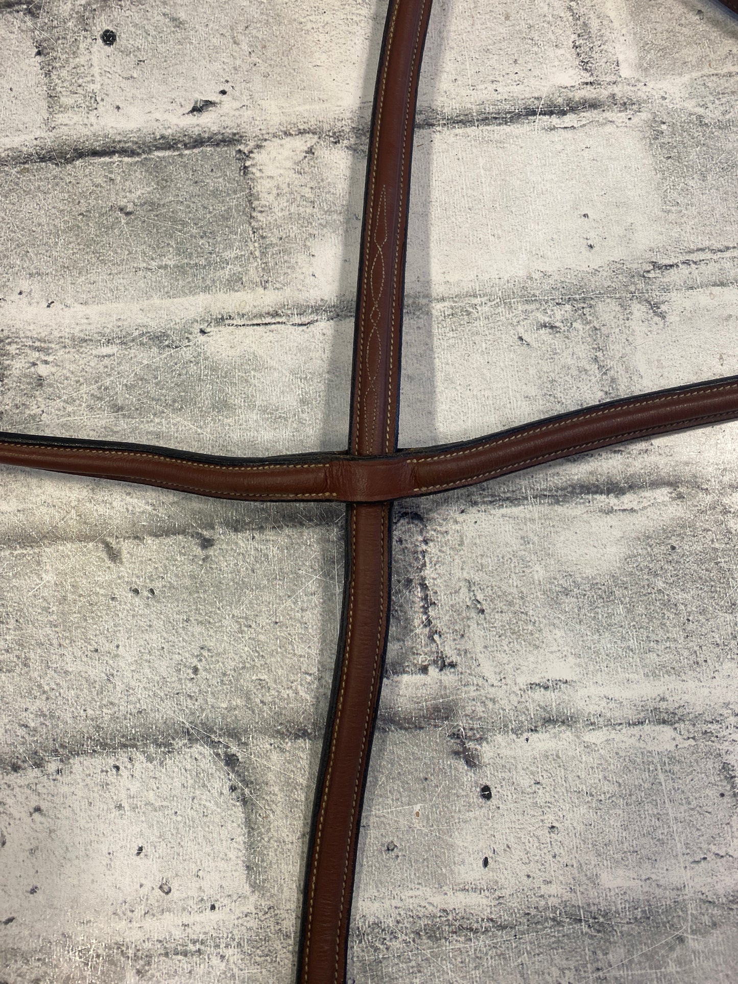 Raised Fancy Stitch Standing Martingale Brown XFull