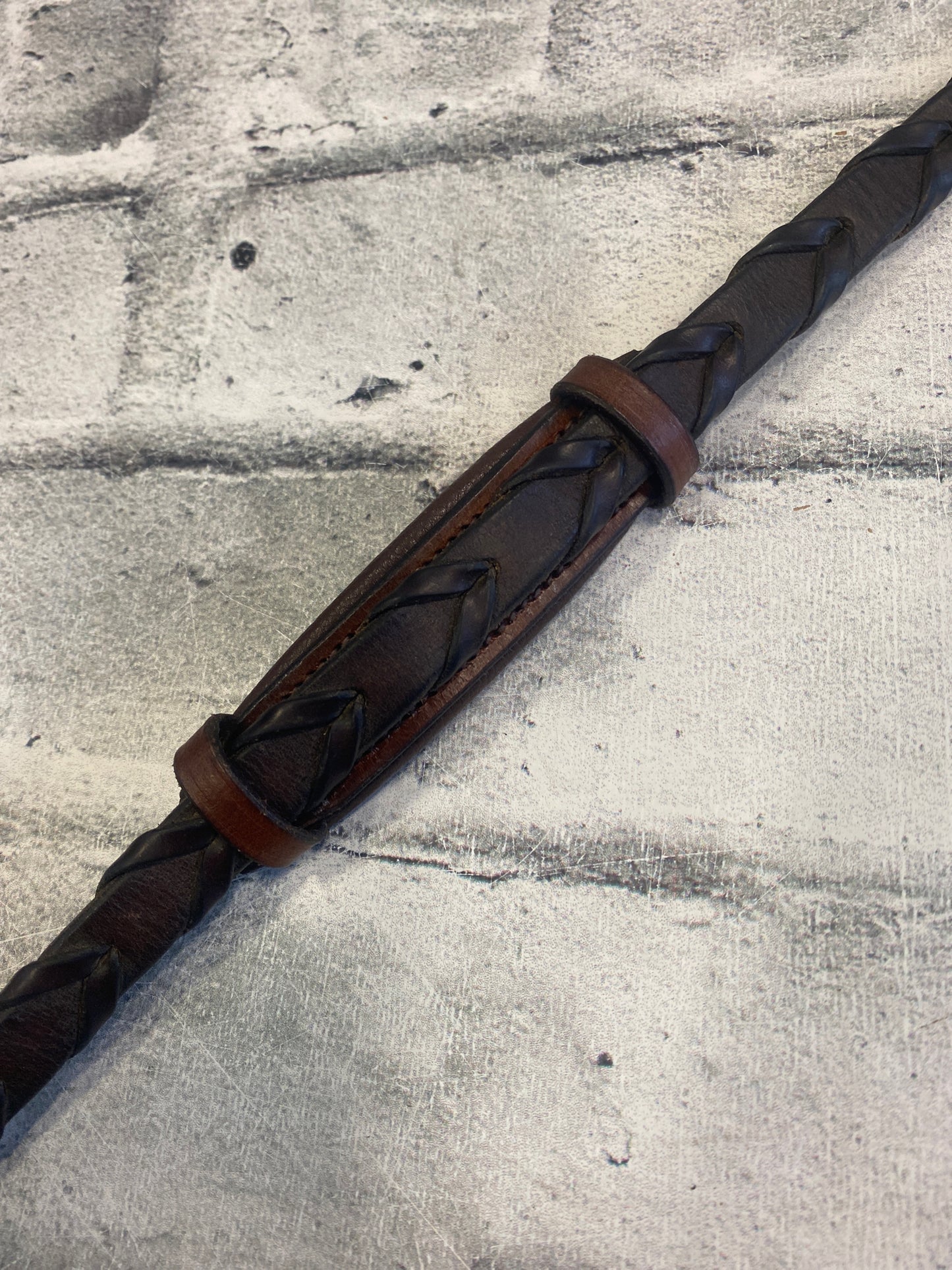 Laced Rein Bag Strap Brown 48"
