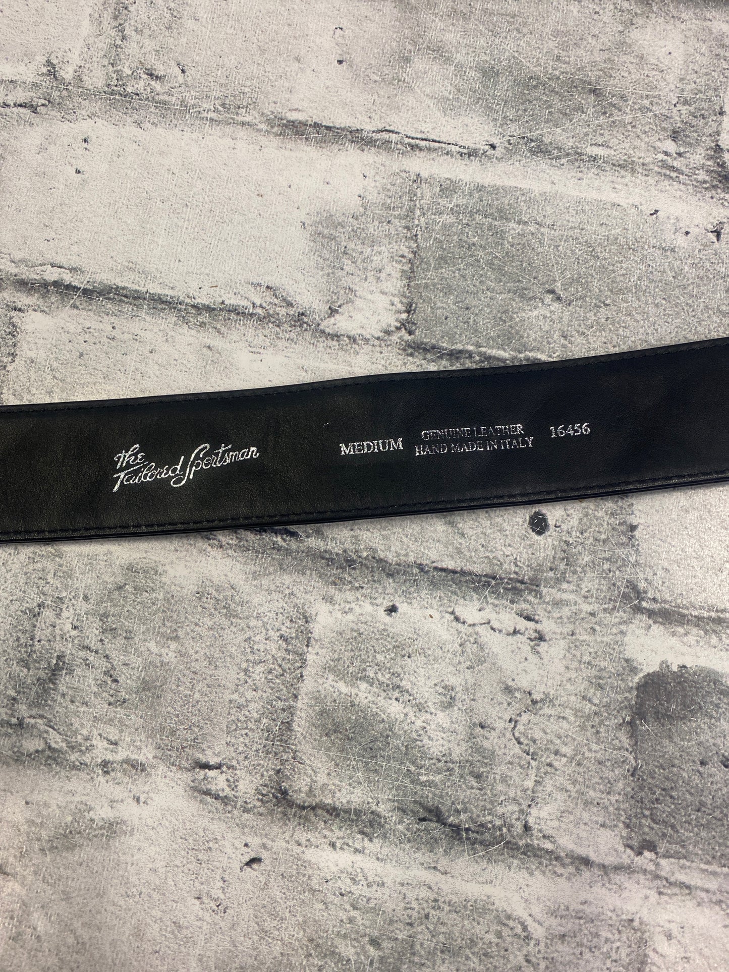Tailored Sportsman Quilted Leather Belt Black 36 NEW