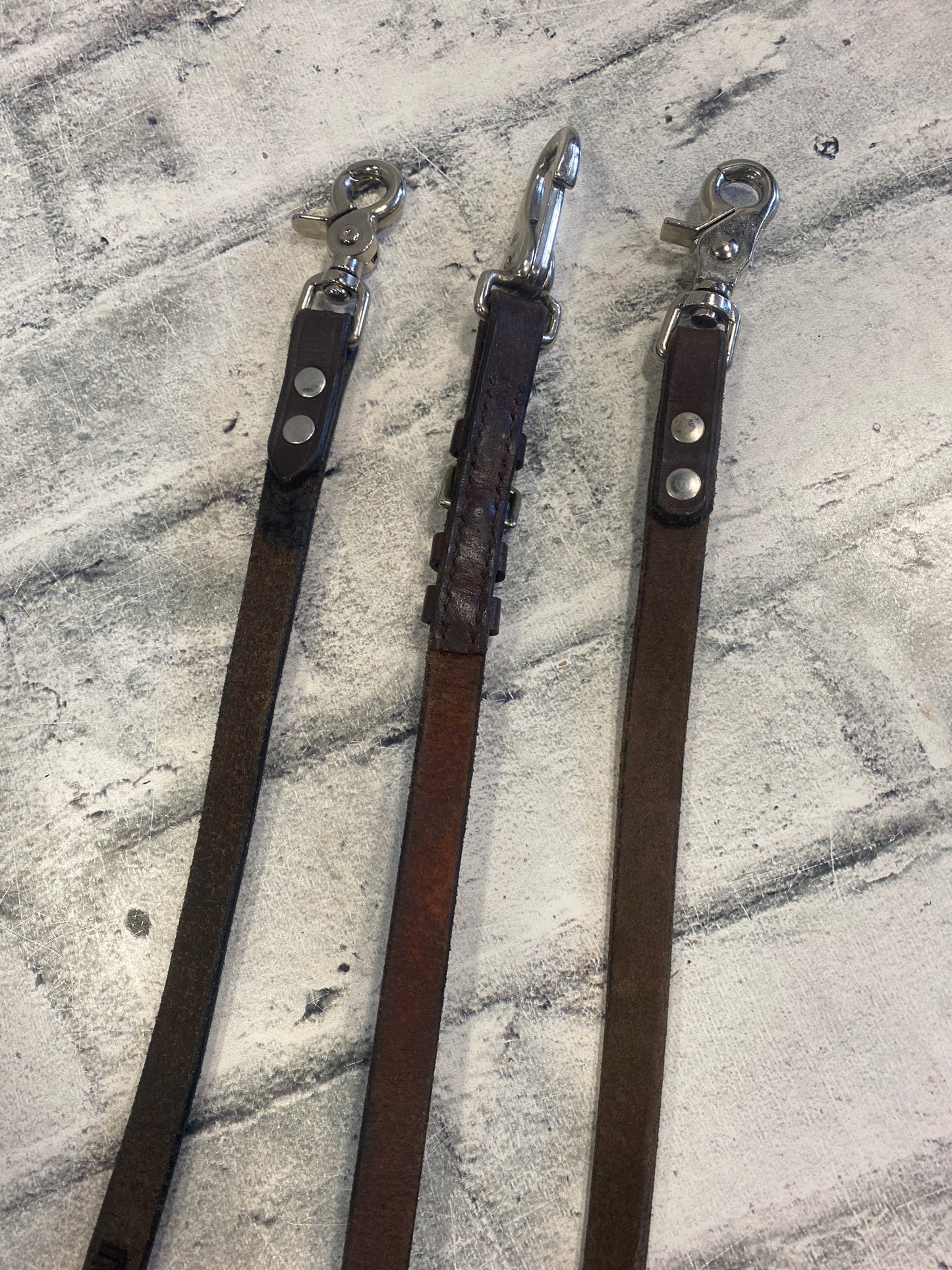 Laced Rein Dog Leash Brown 42-45"