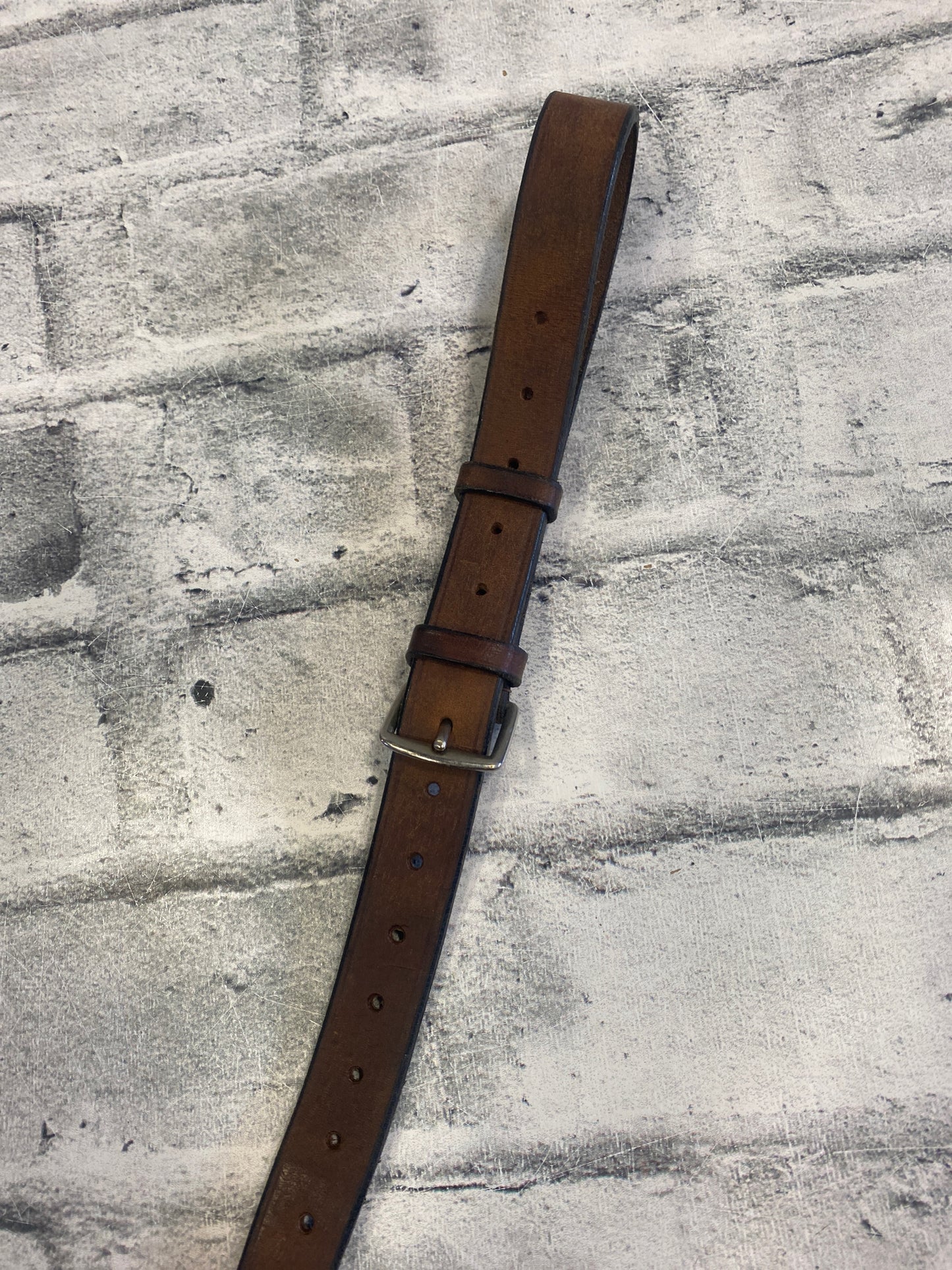 Wide Raised Leather Dog Leash Brown 44-54"