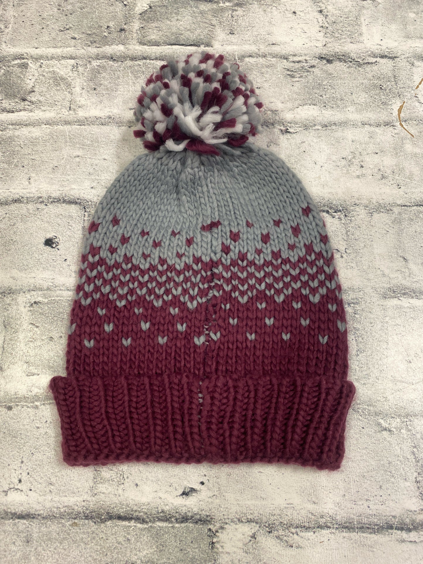 Horsewear Knit Toque Grey & Burgundy