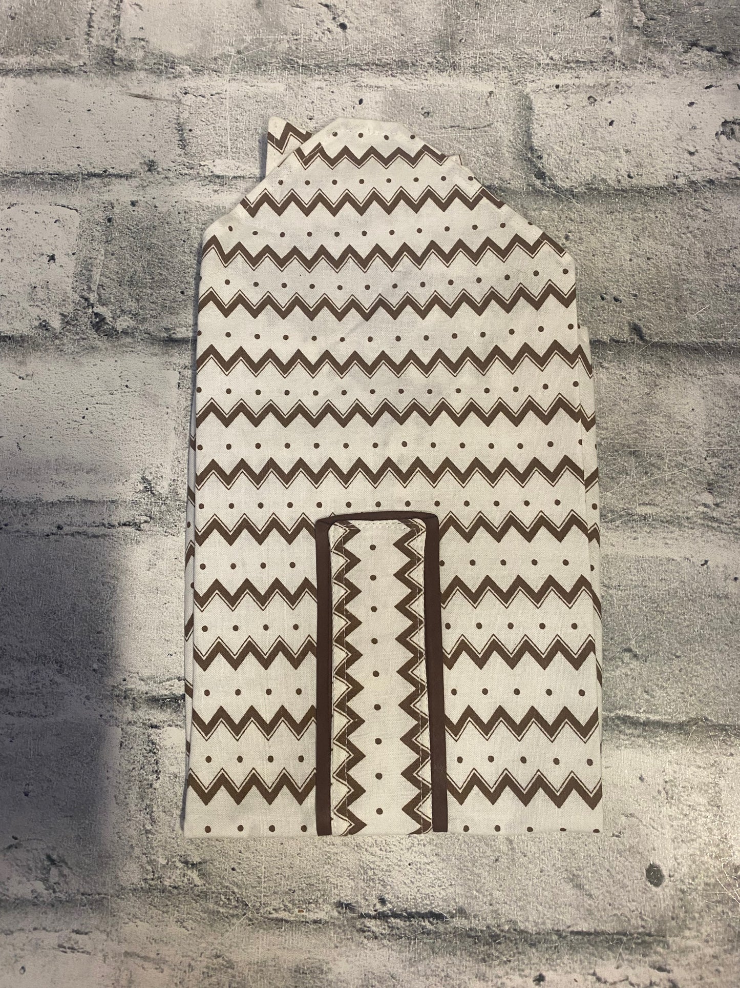 Klip Klop Kreations Patterned Dickie w/ Chocolate Trim