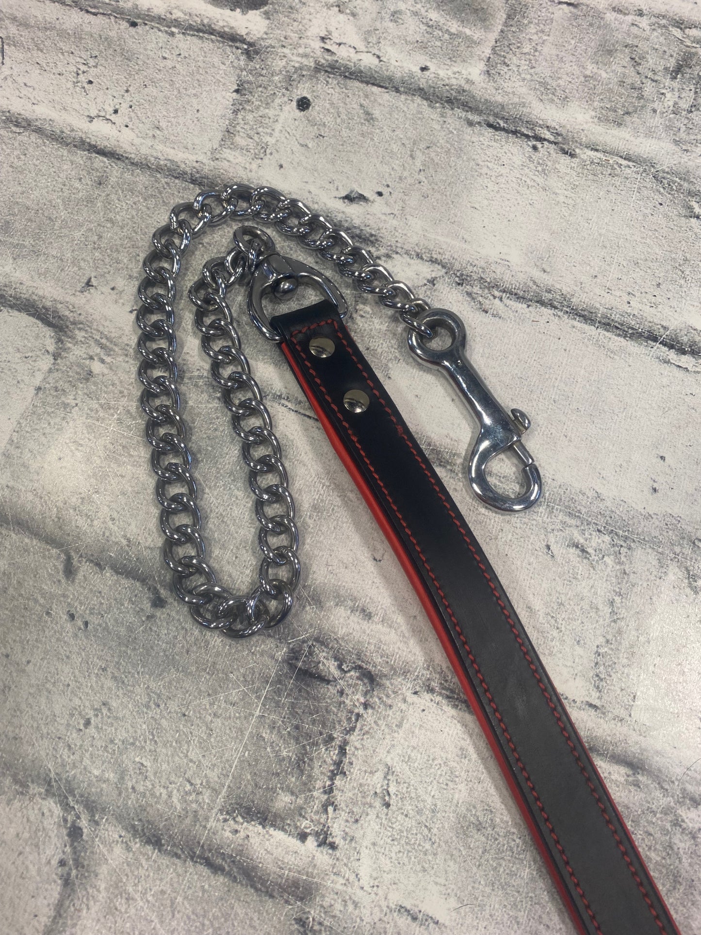 Sebastian + Co Leather Halter + Lead Red/Black F