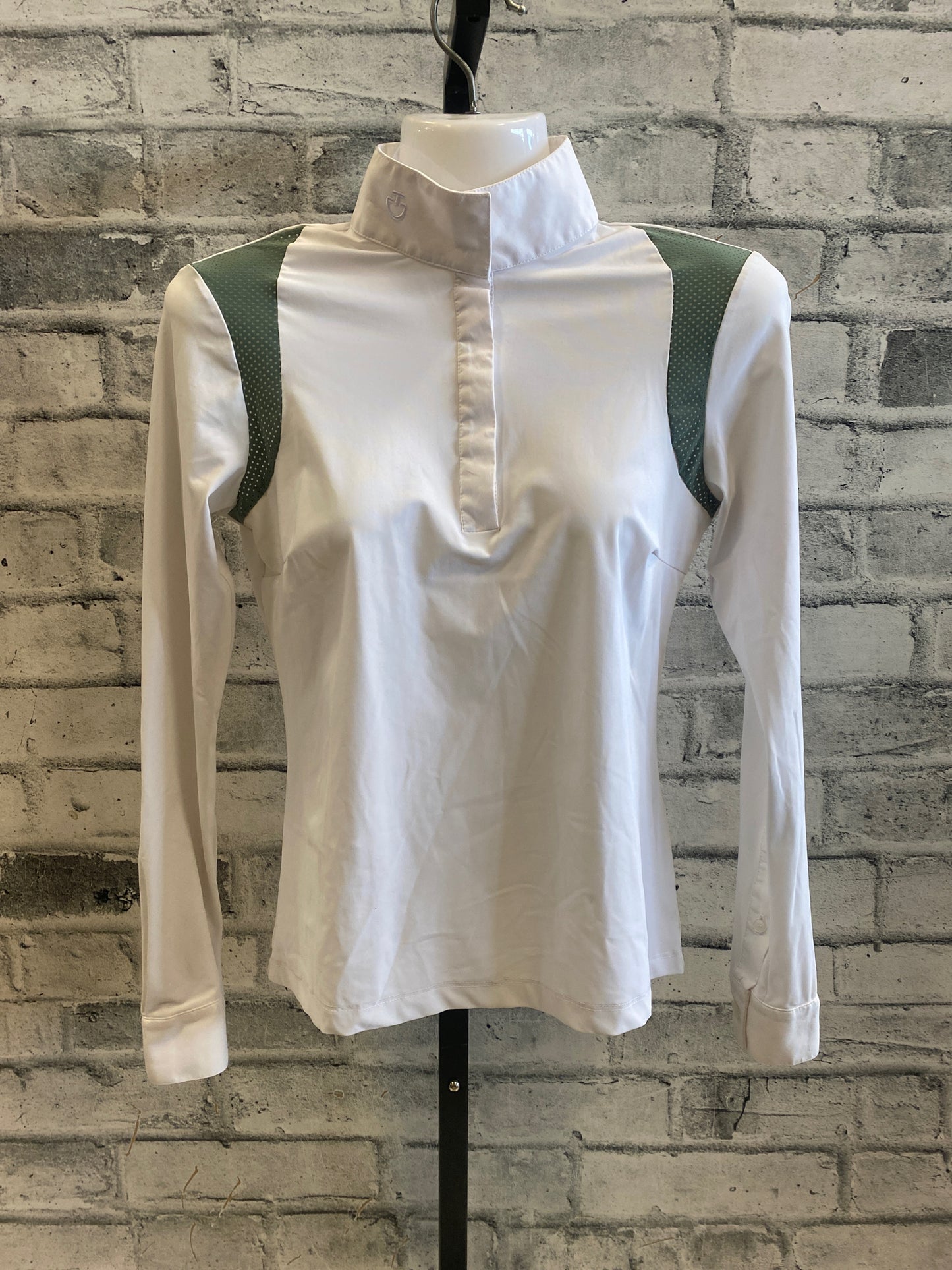 Cavalleria Toscana LS Show Shirt White/Green XS