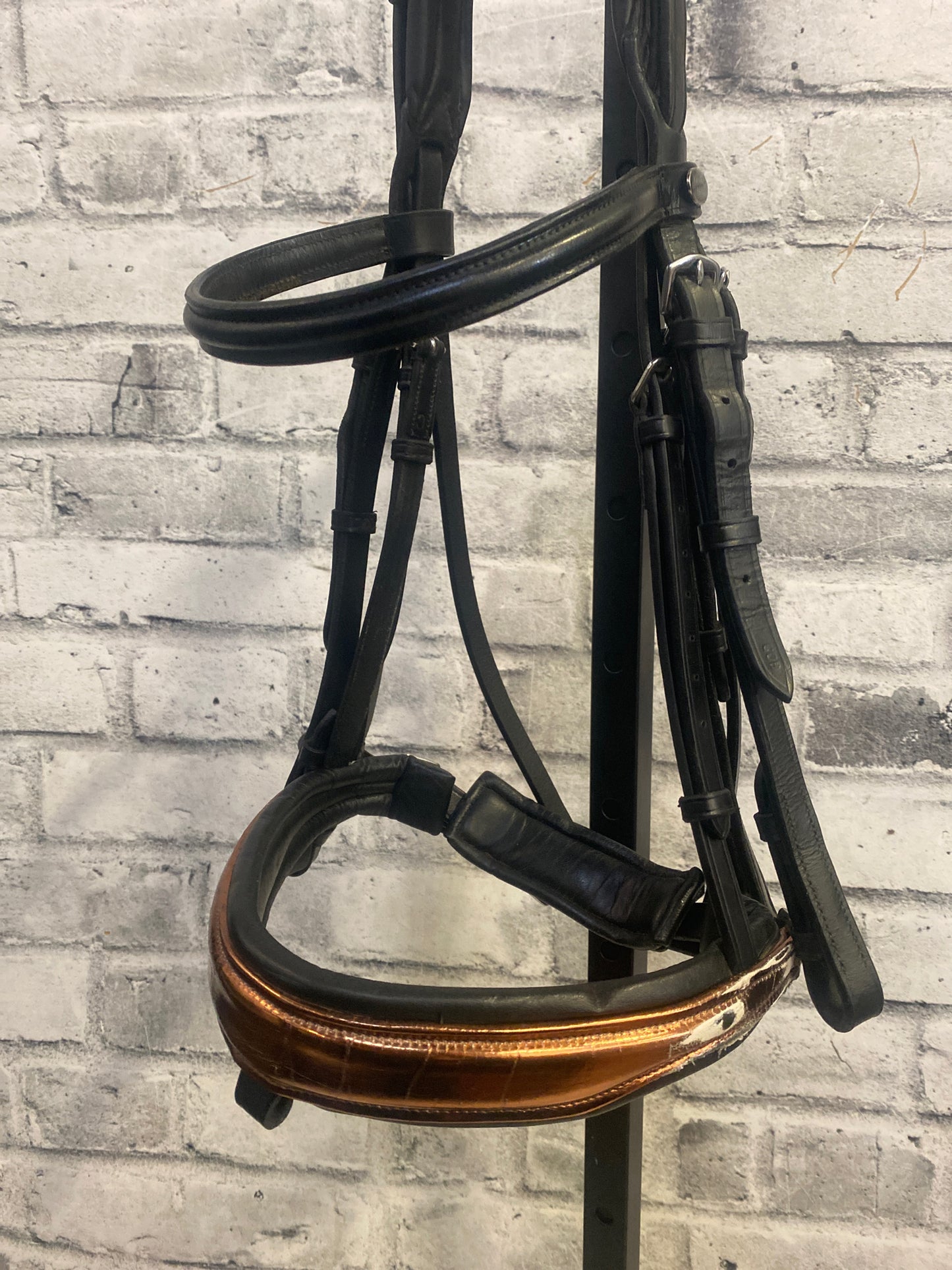 Kavalkade Double Bridle + Reins Black/Metallic Cob