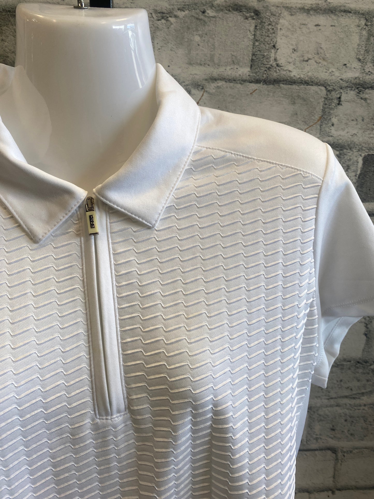 IZOD Cool-FX 1/4 Zip SS Shirt White L