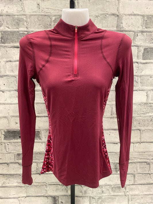 Noble Outfitters LS 1/4 Zip Shirt Burgundy & Pink XS