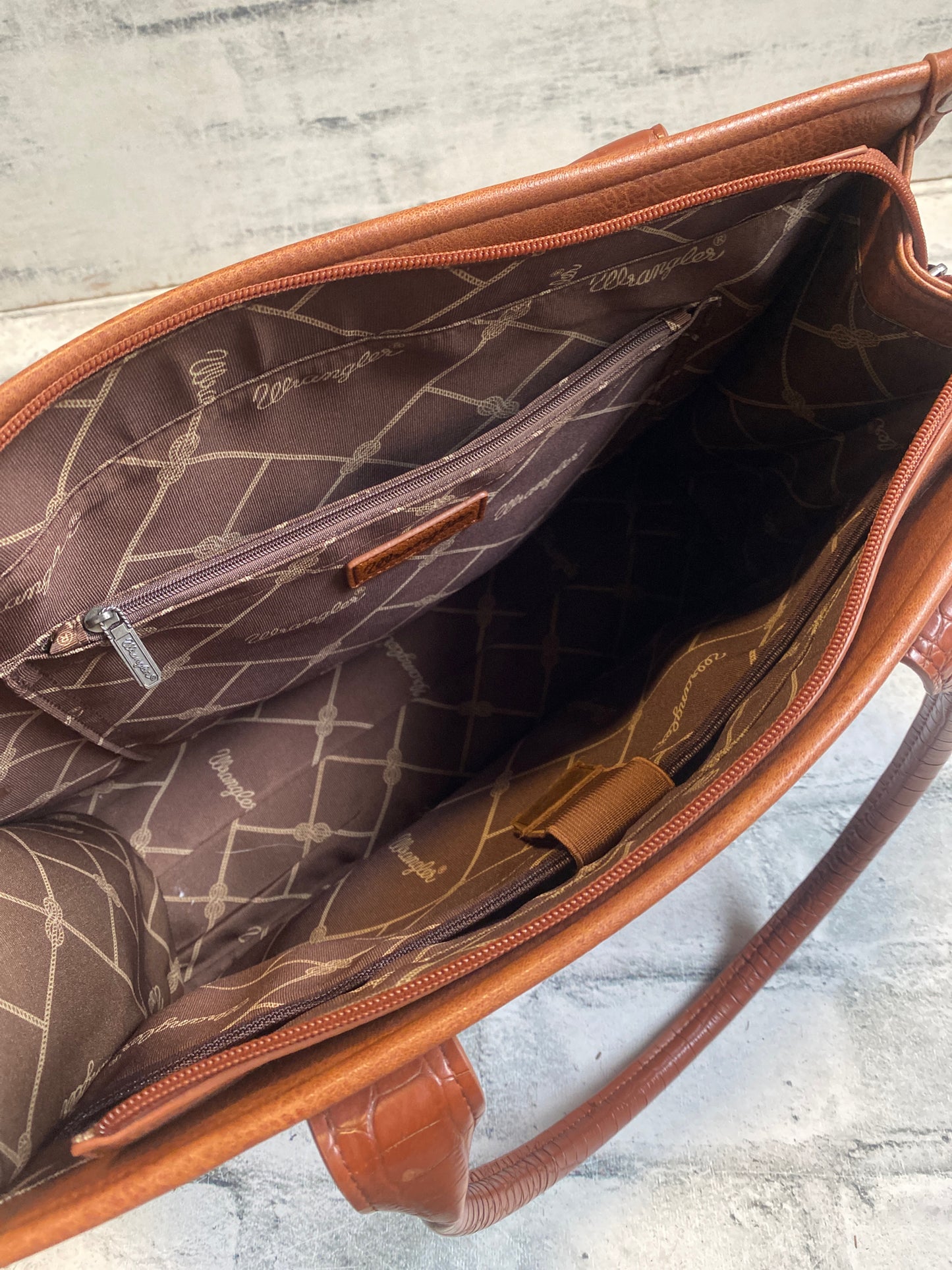 Wrangler Croc Print Leather Purse