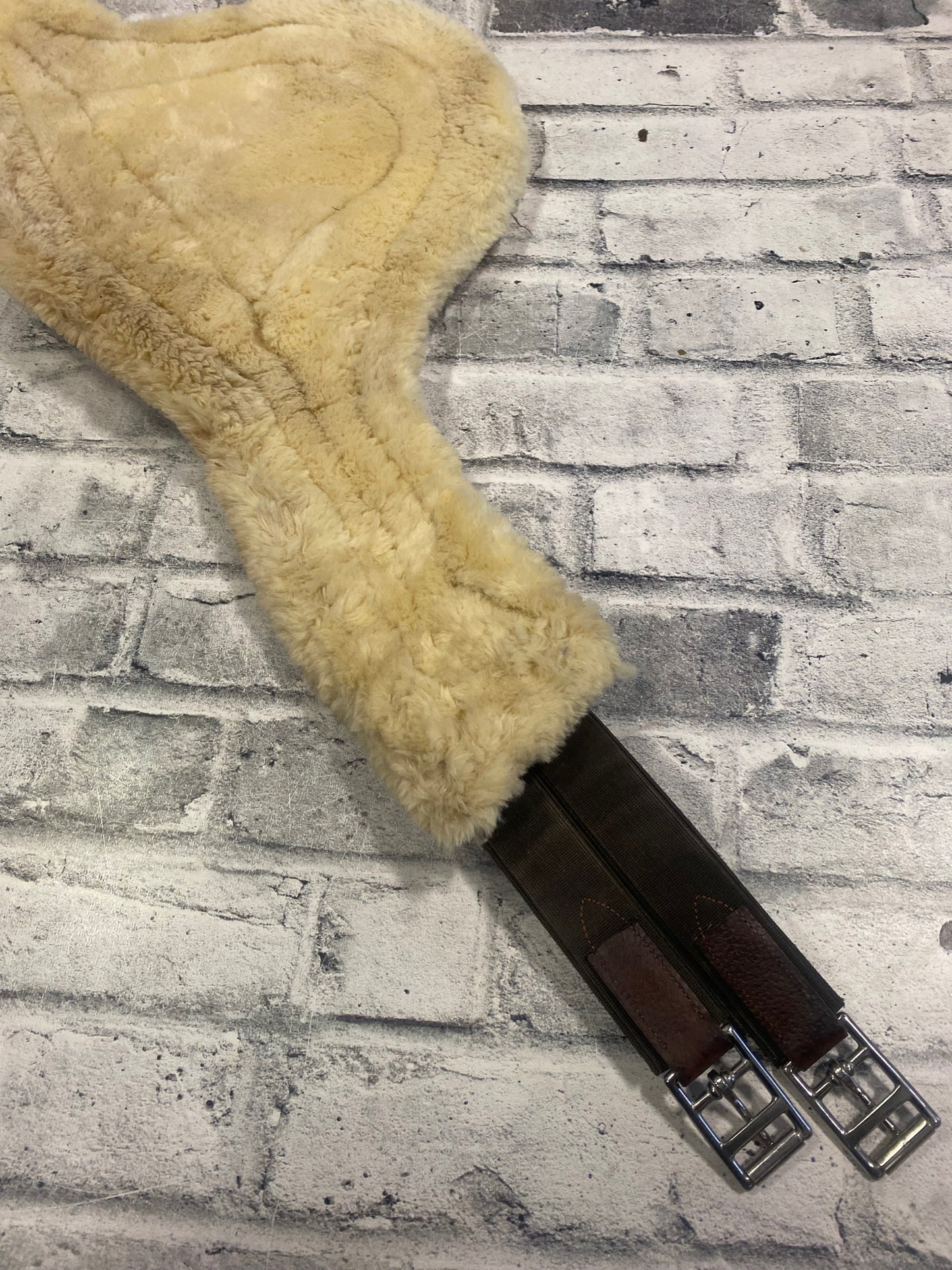 54" CWD Belly Guard Girth w Sheepskin Brown