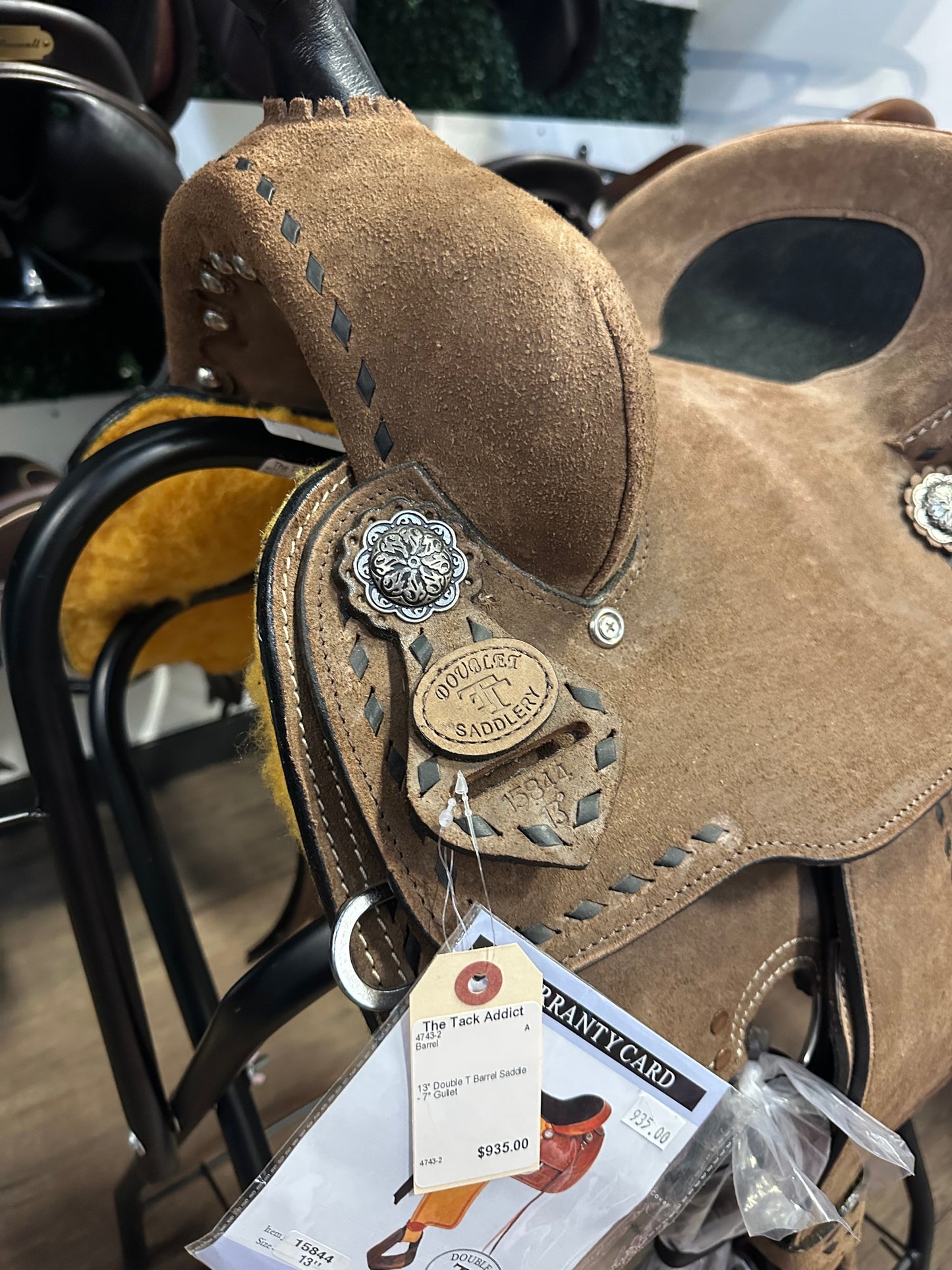 13" Double T Barrel Saddle - 7" Gullet