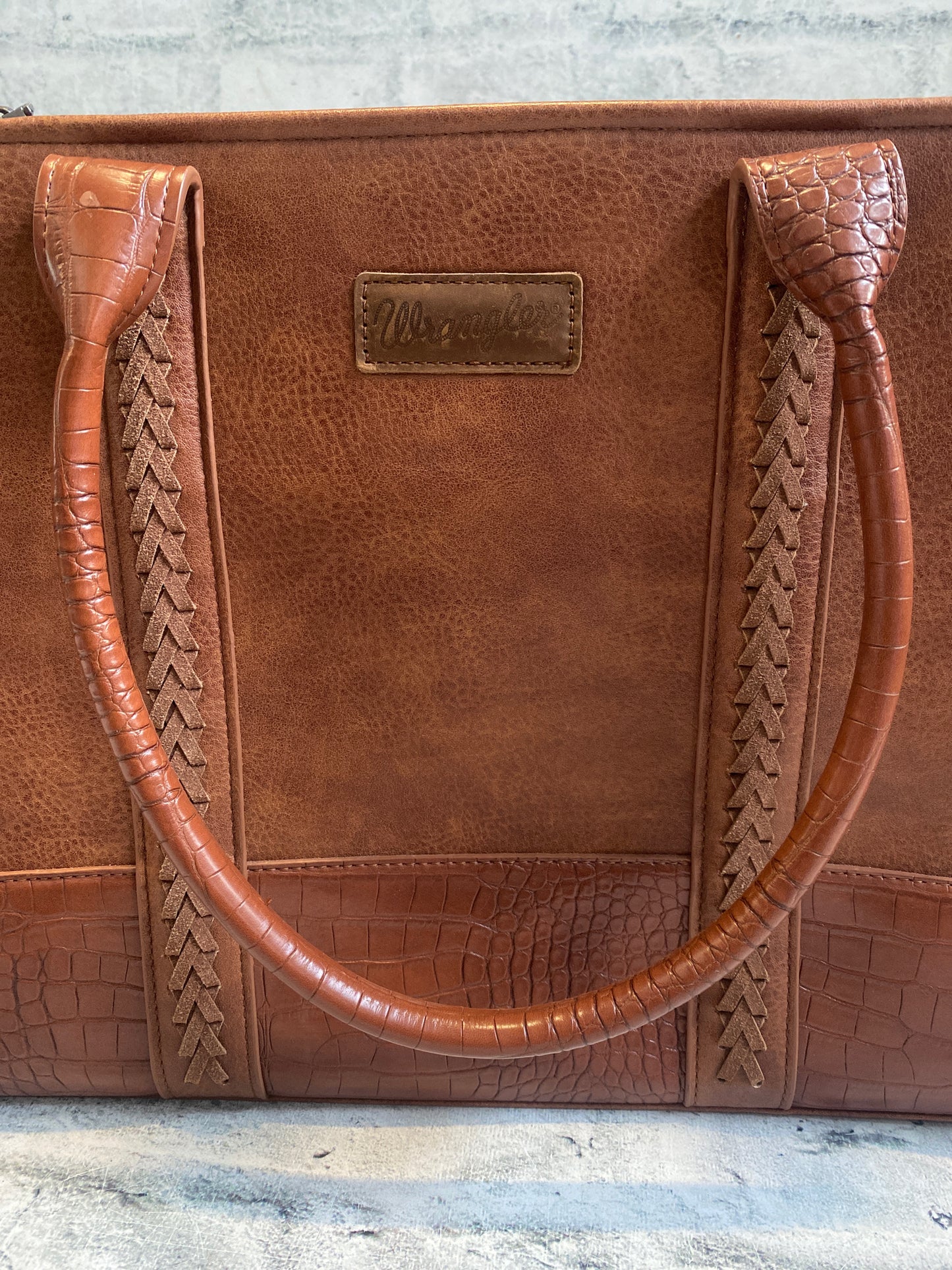 Wrangler Croc Print Leather Purse