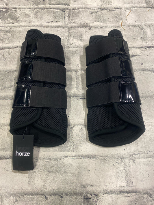 Horze Black Patent Leather Brushing Boots XL NEW
