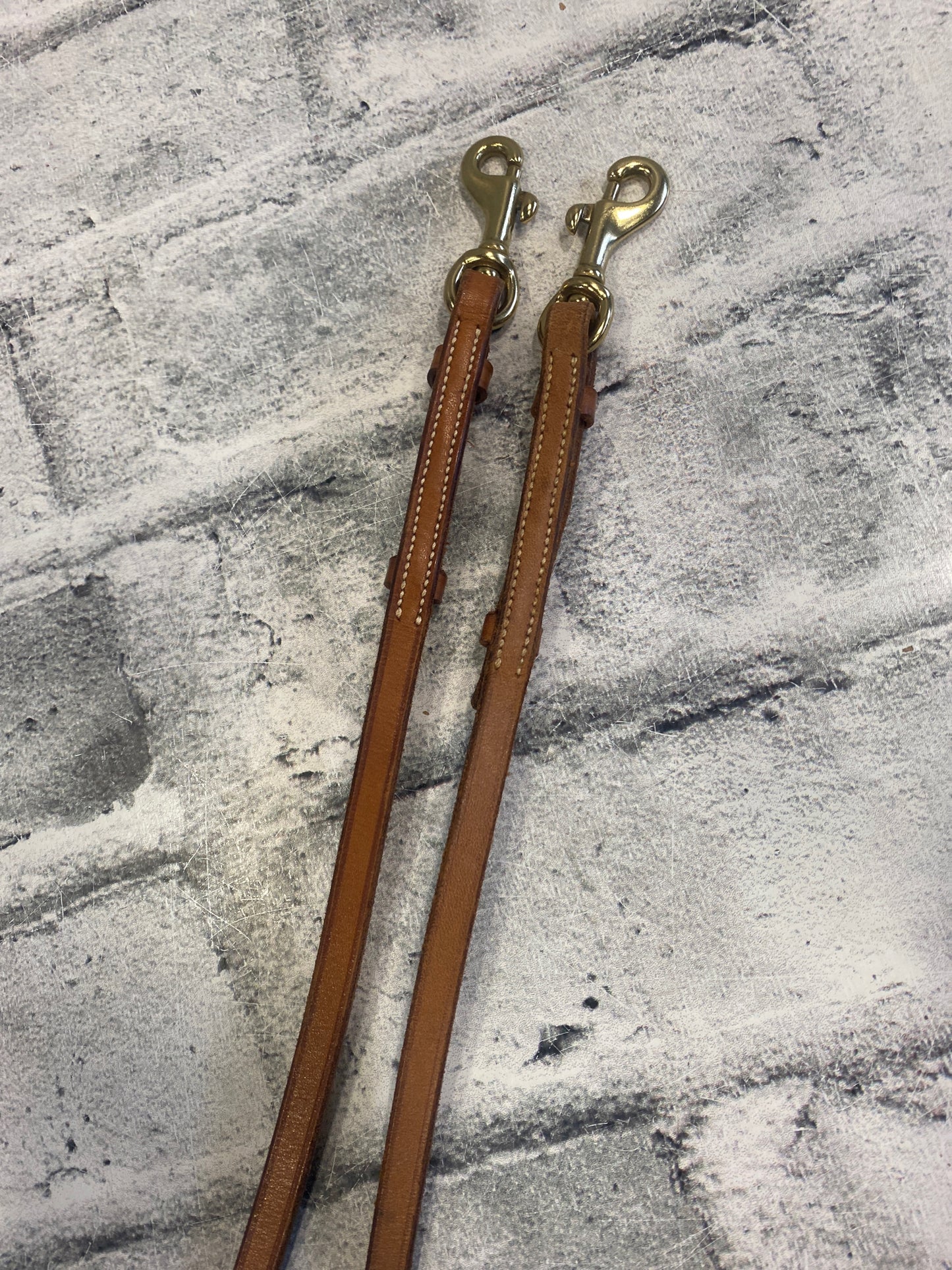 Curb Rein Double Dog Leash Havana 53"