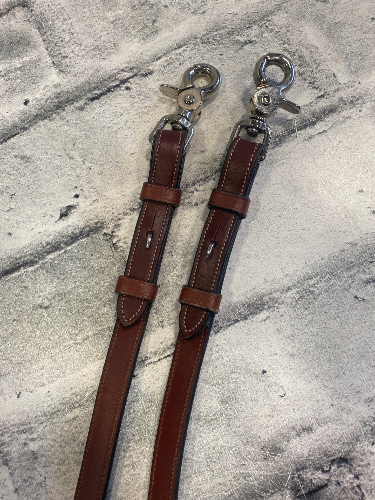 Fancy Stitched Laced Rein Double Dog Leash Brown 55"