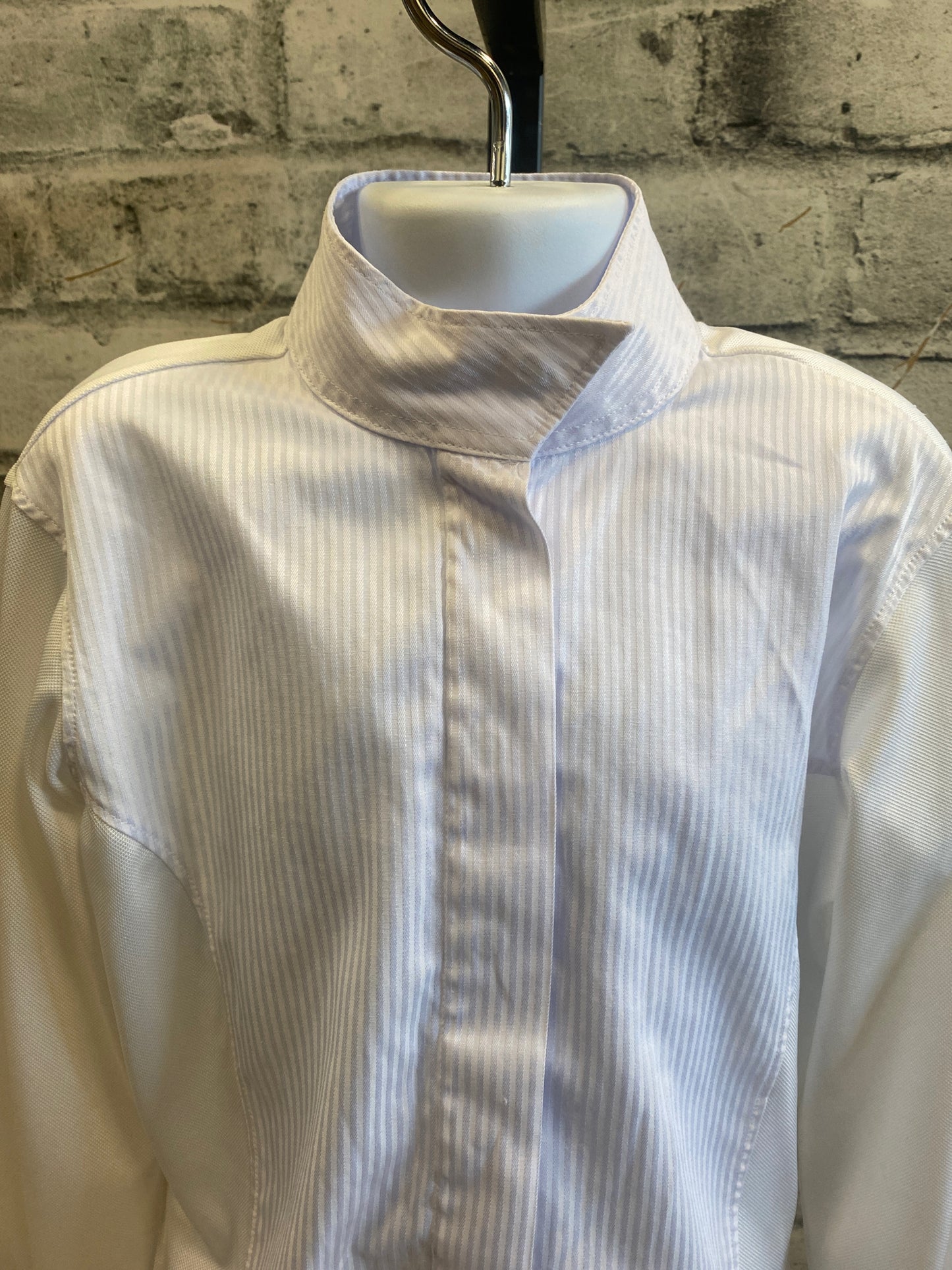 Elation LS Show Shirt White Stripe Childrens 8