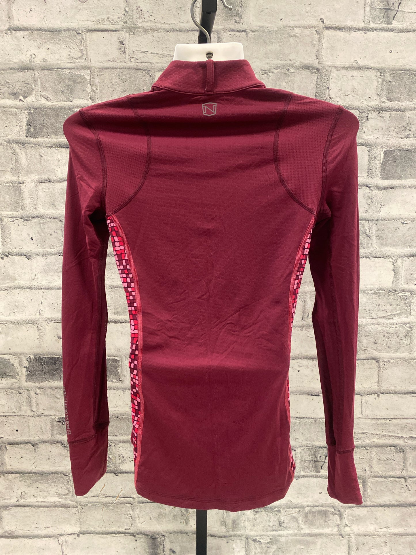 Noble Outfitters LS 1/4 Zip Shirt Burgundy & Pink XS