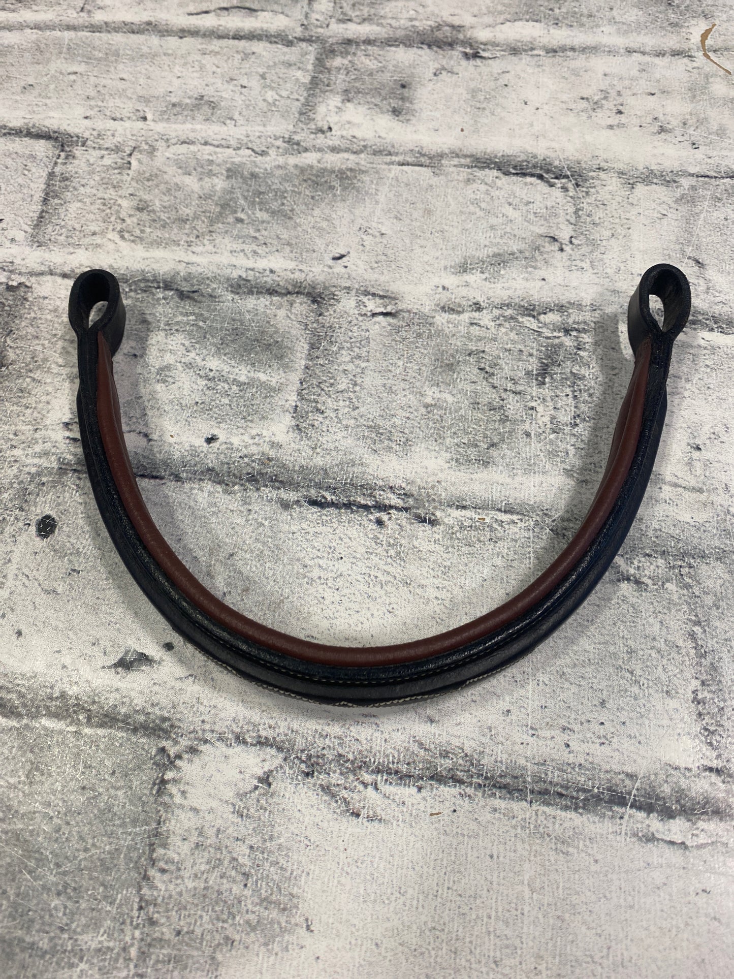 15" Fancy Stitch Raised Padded Browband Brown
