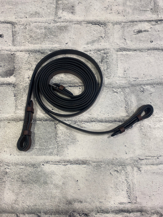 Val du Bois Leather Curb Reins Brown
