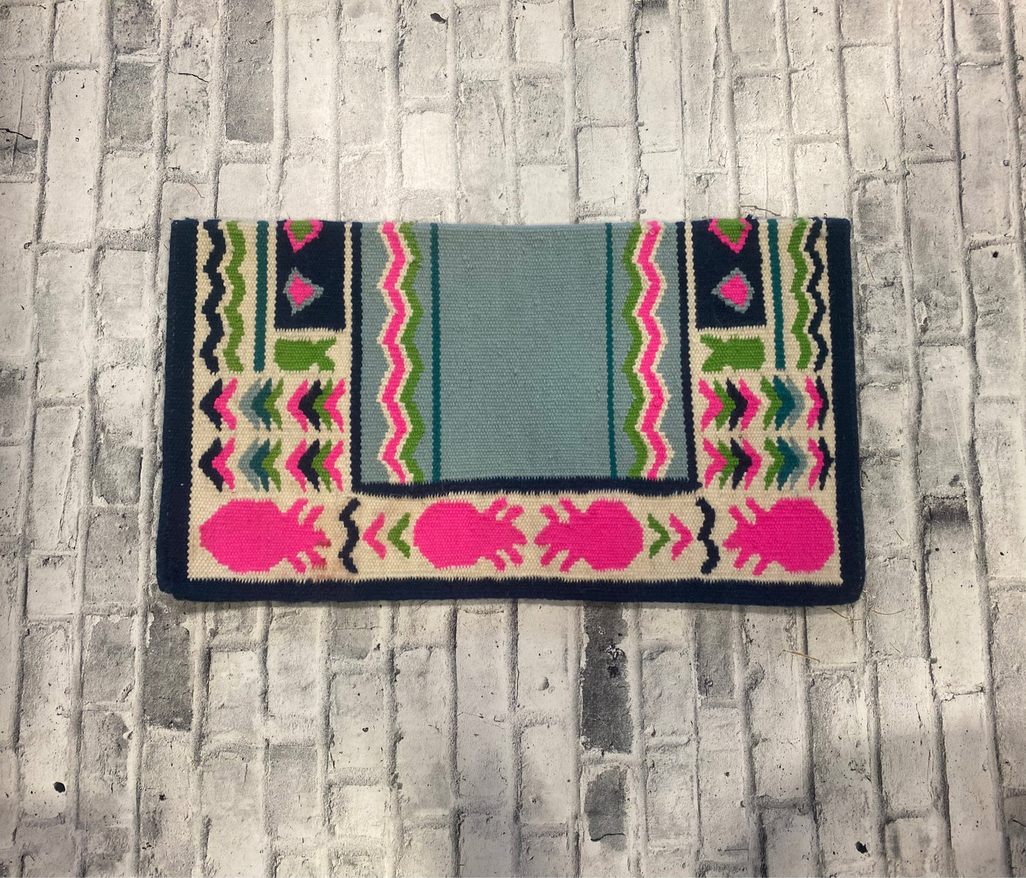KD Saddle Blanket Navy/Pink 34 x 40