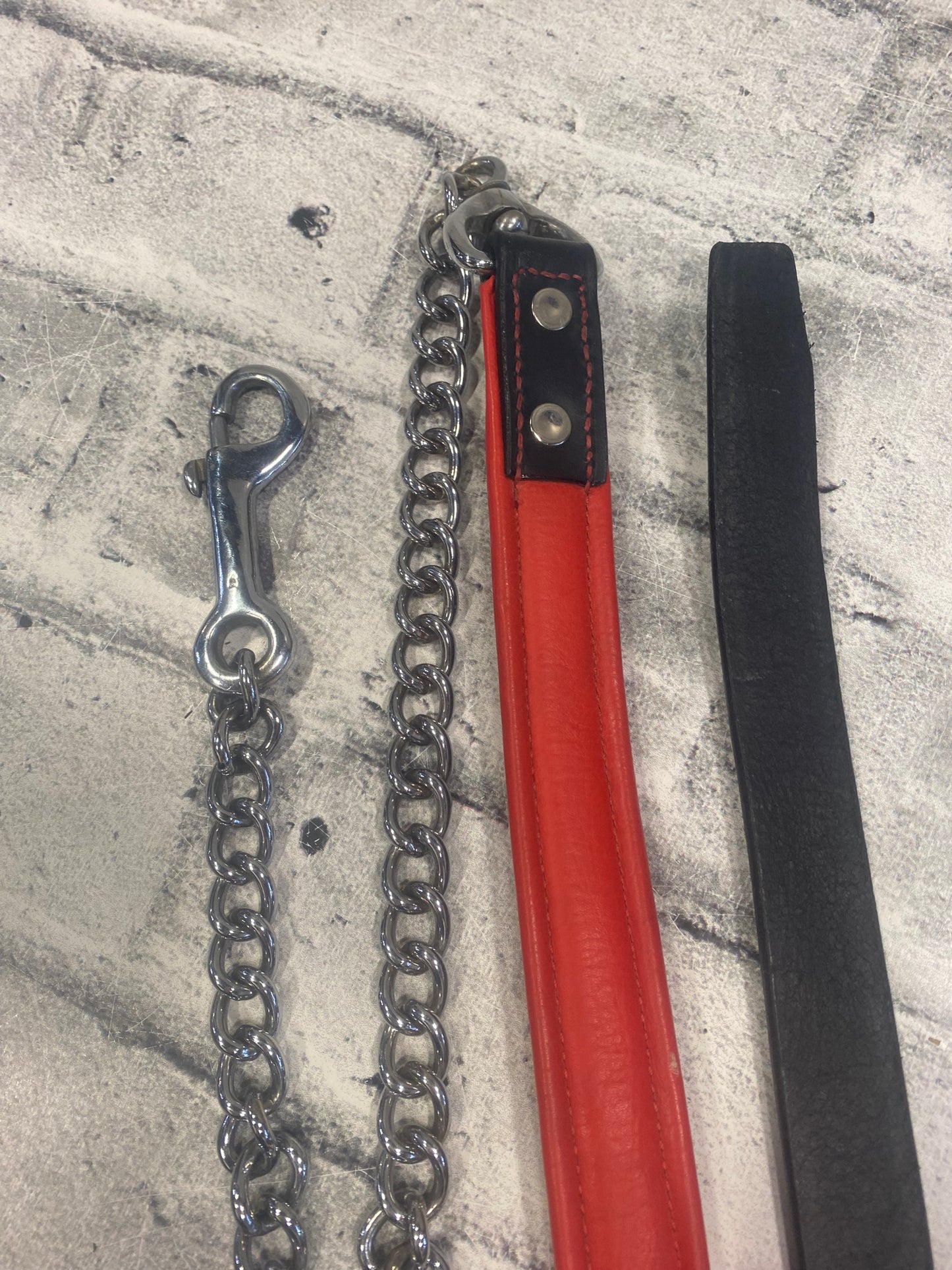 Sebastian + Co Leather Halter + Lead Red/Black F