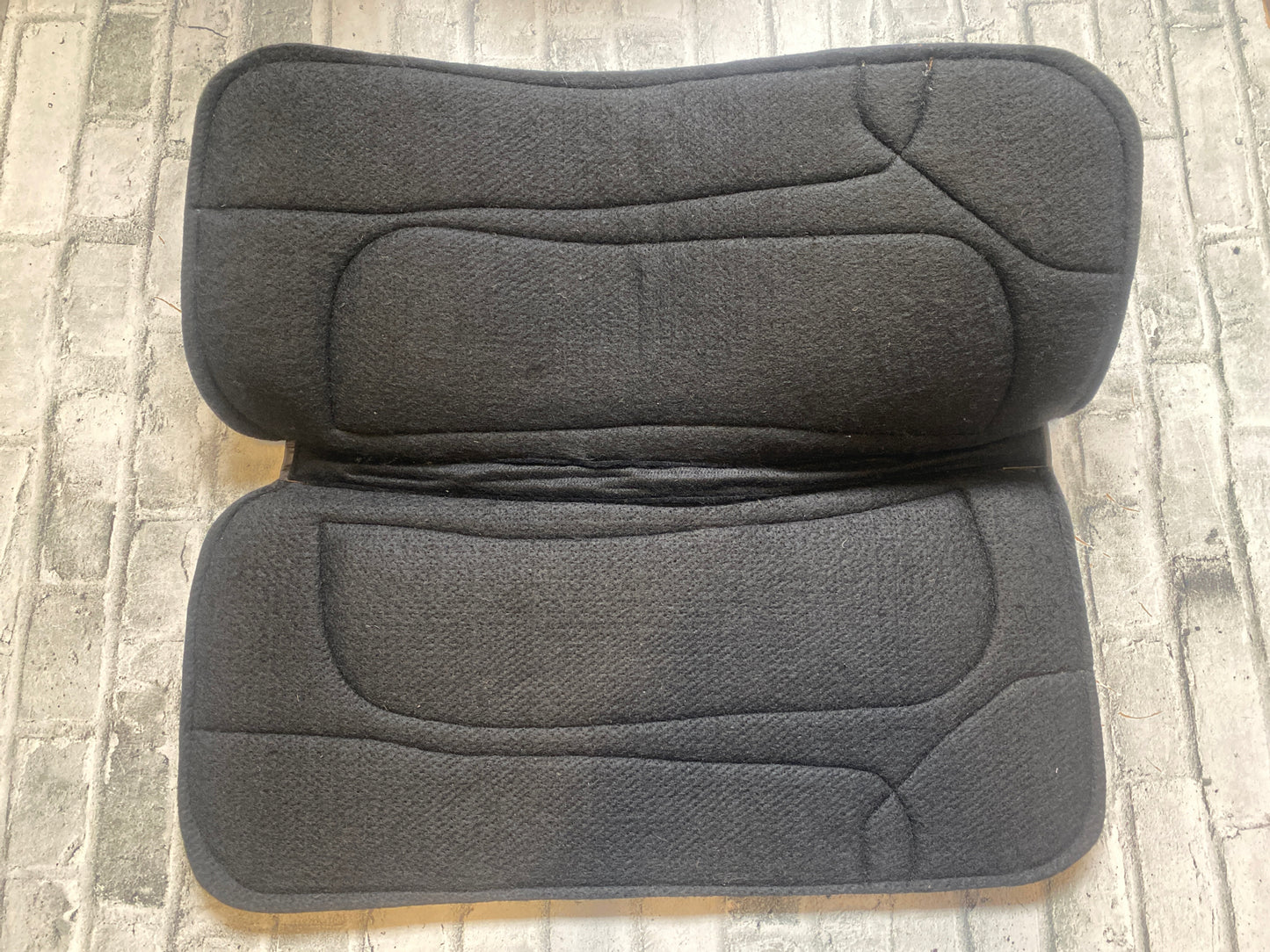 Western Wool Saddle Pad with Hair on Hide Wear Leather