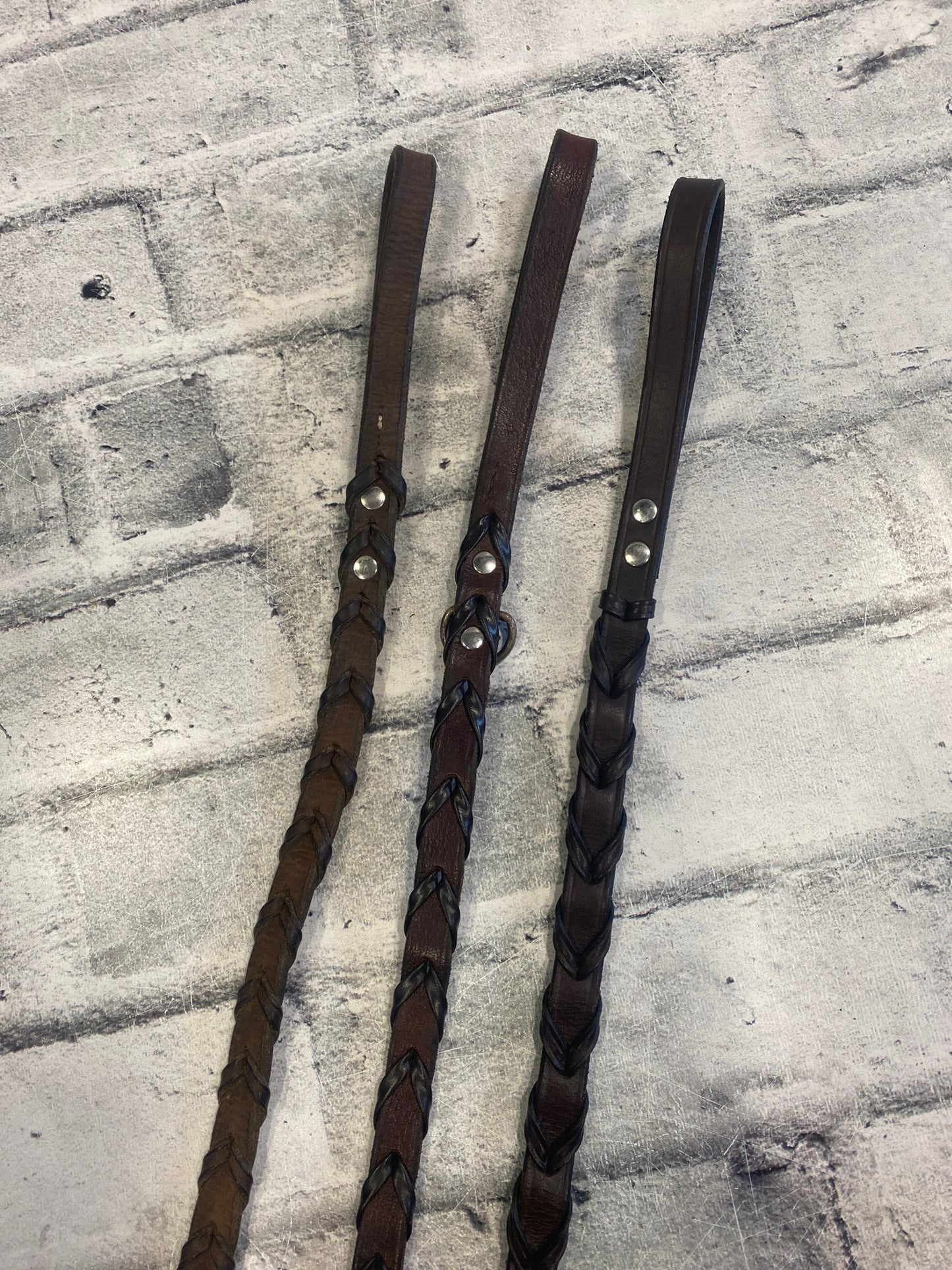 Laced Rein Dog Leash Brown 42-45"