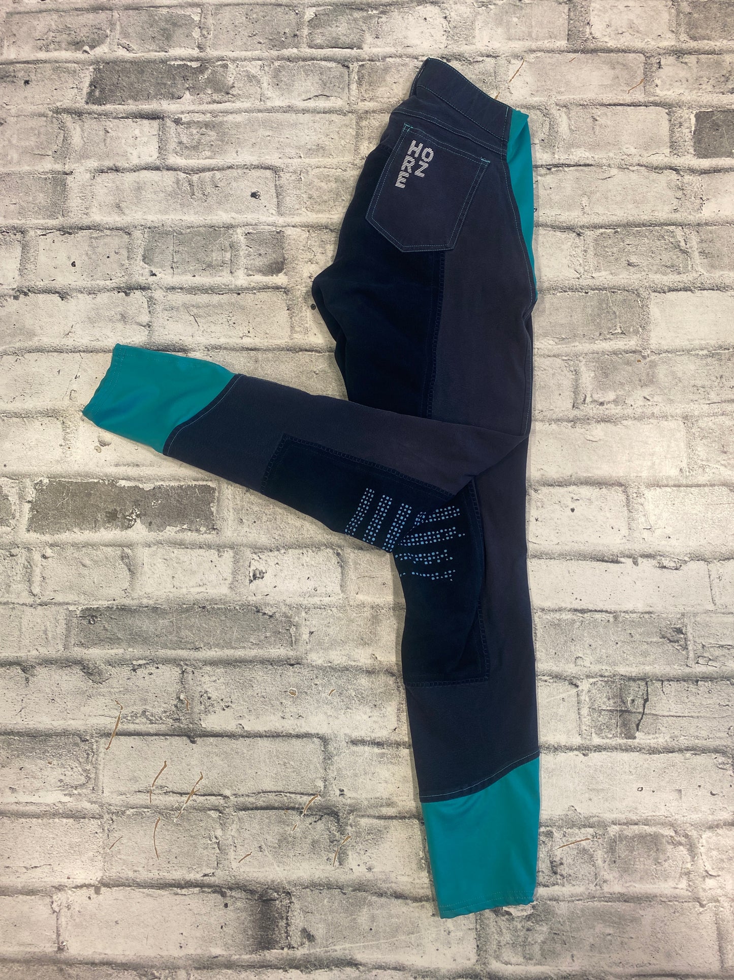 Horze FS Breeches Navy/Turq 28