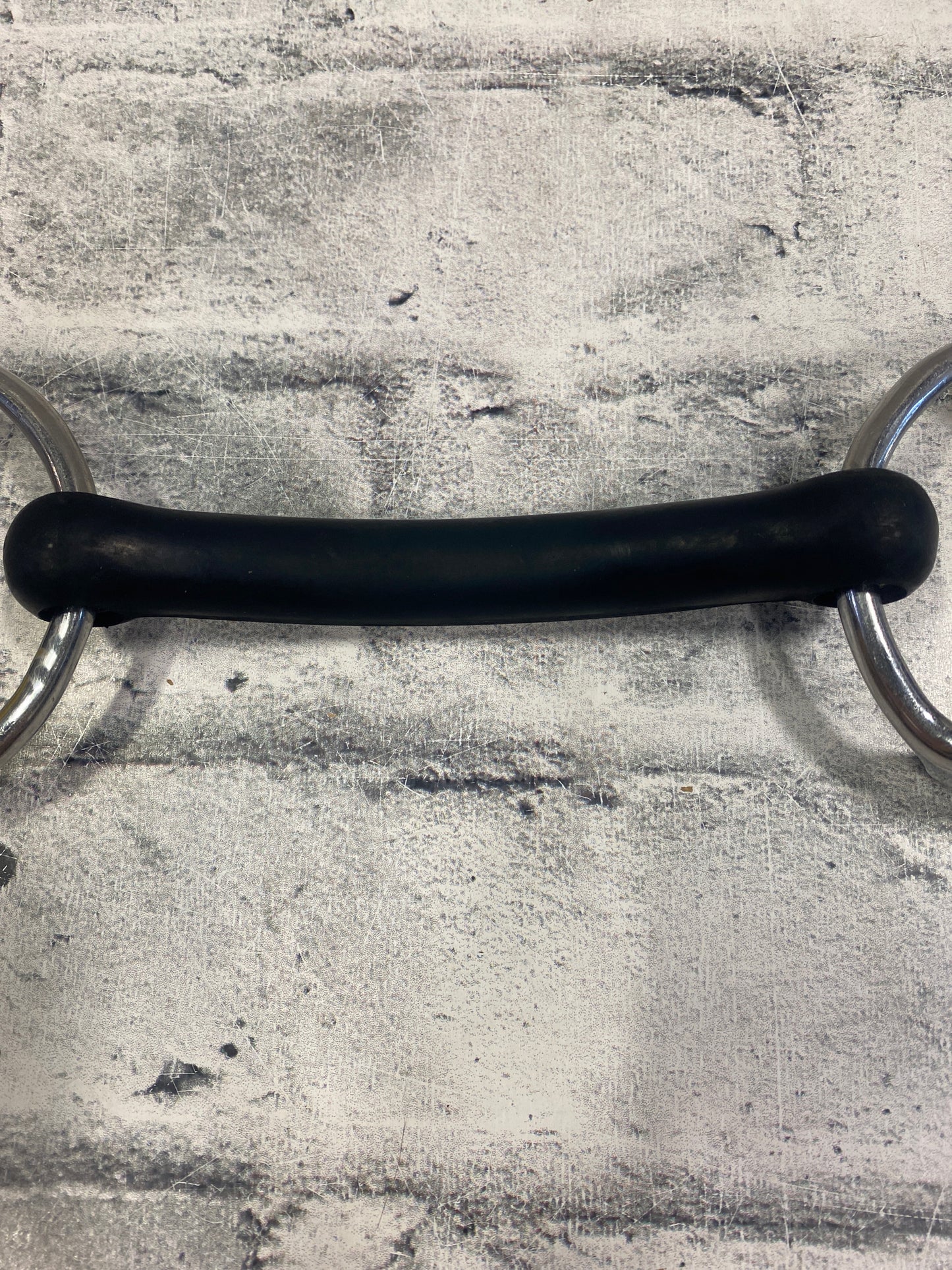 5.5" Loose Ring Straight Rubber Gag Bit