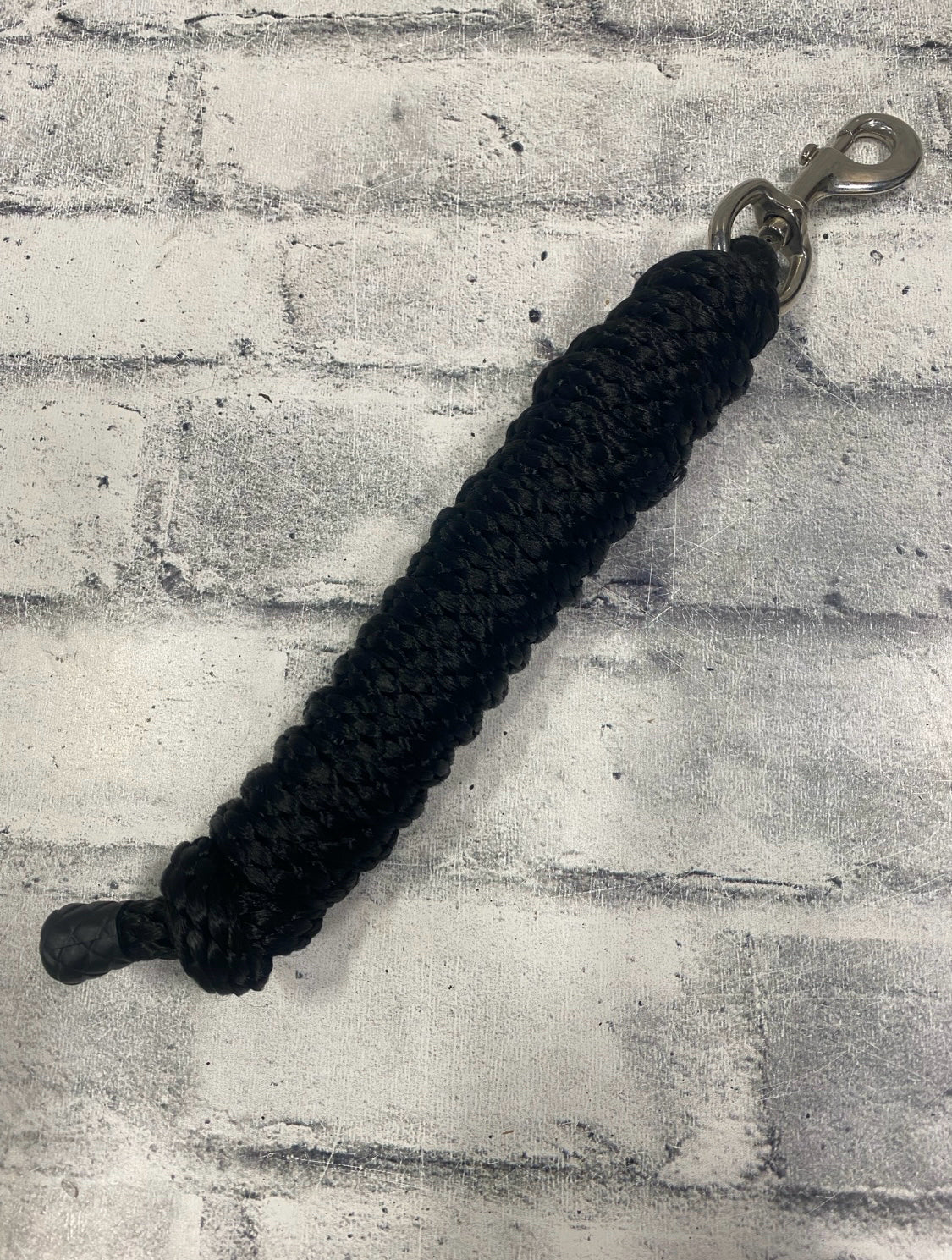 Leather Halter Black XF w/ Lead Rope