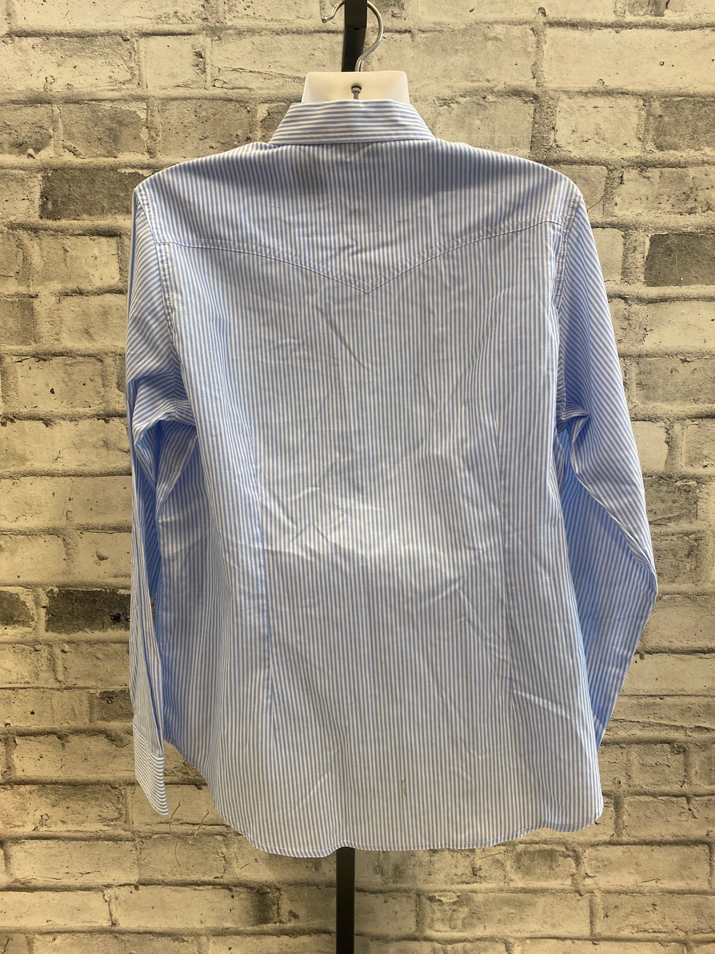 Wrangler Button Down LS Shirt Blue Stripe L