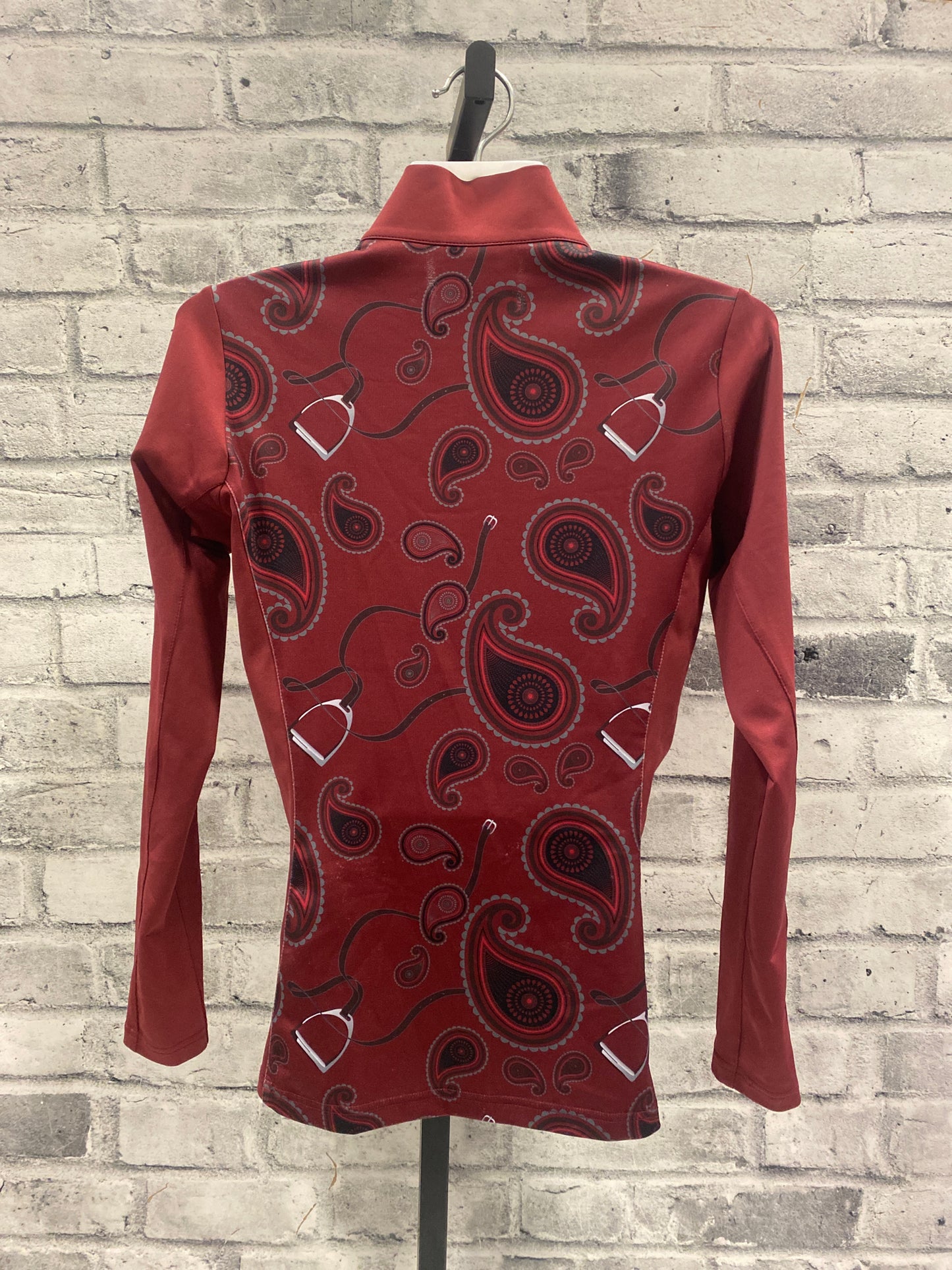 Arista LS 1/4 Zip Red Paisley S