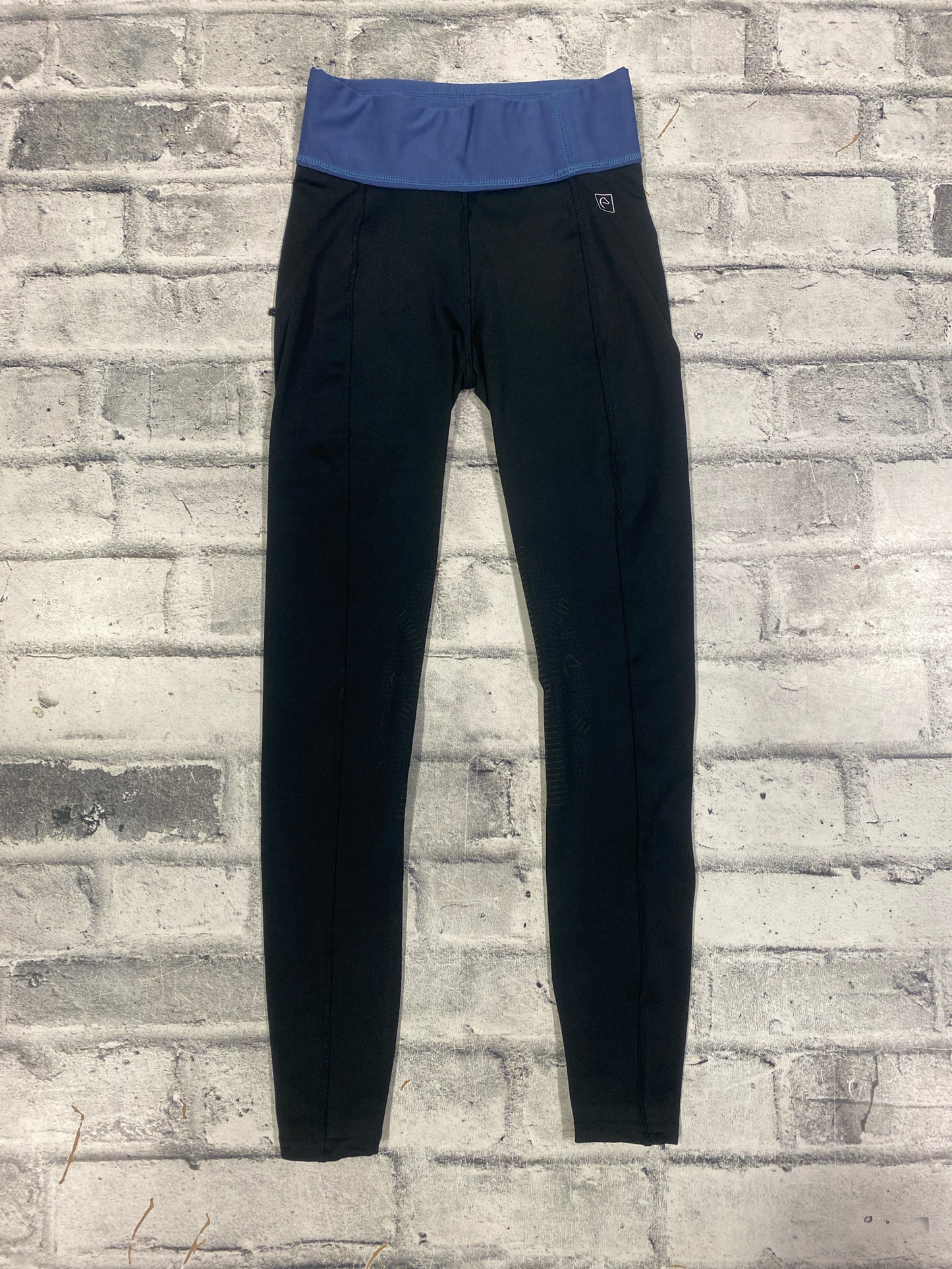 Equitheme KP Riding Tights Childrens Charcoal & Lavender 12