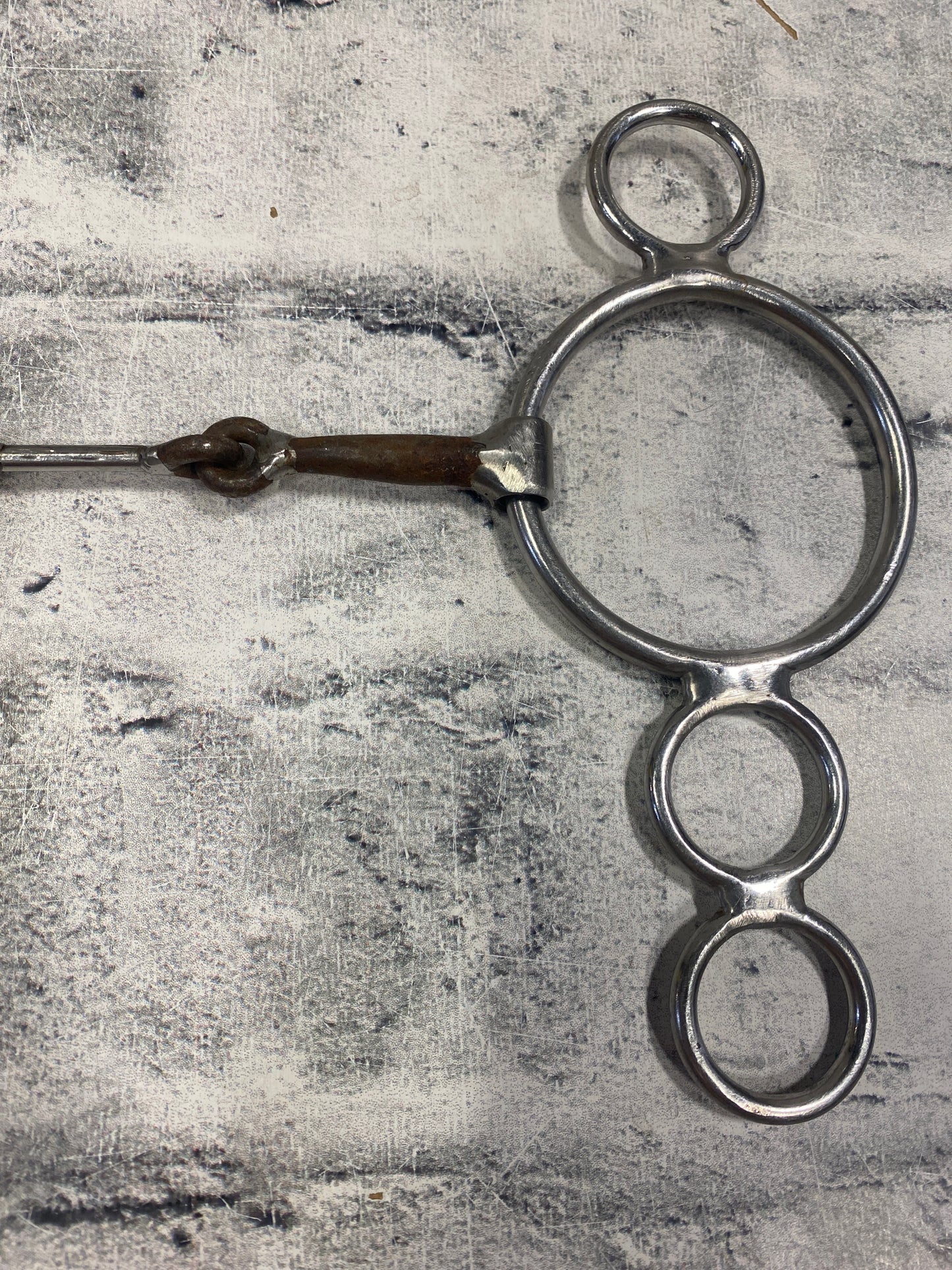 6" JKS Dogbone 3 Ring Gag Bit