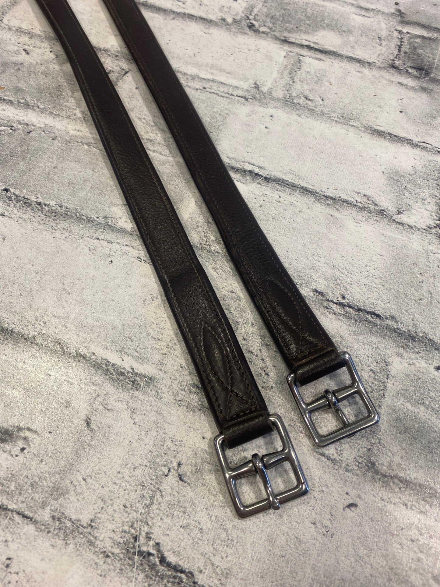 52" BR Nylon Core Stirrup Leathers Brown