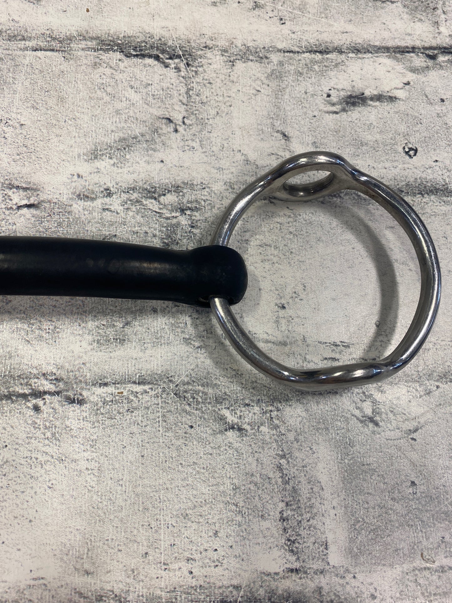 5.5" Loose Ring Straight Rubber Gag Bit