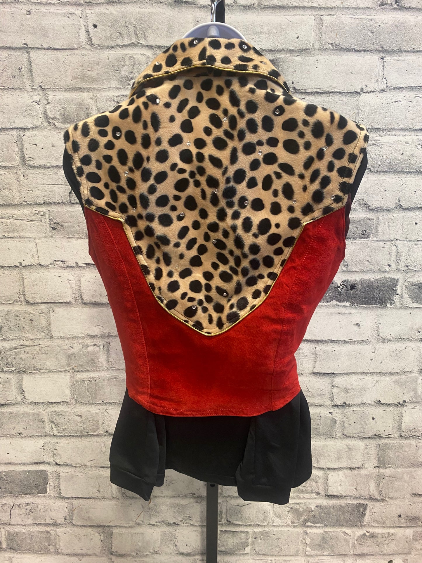 Western Showmanship Vest Cheetah/Red XS