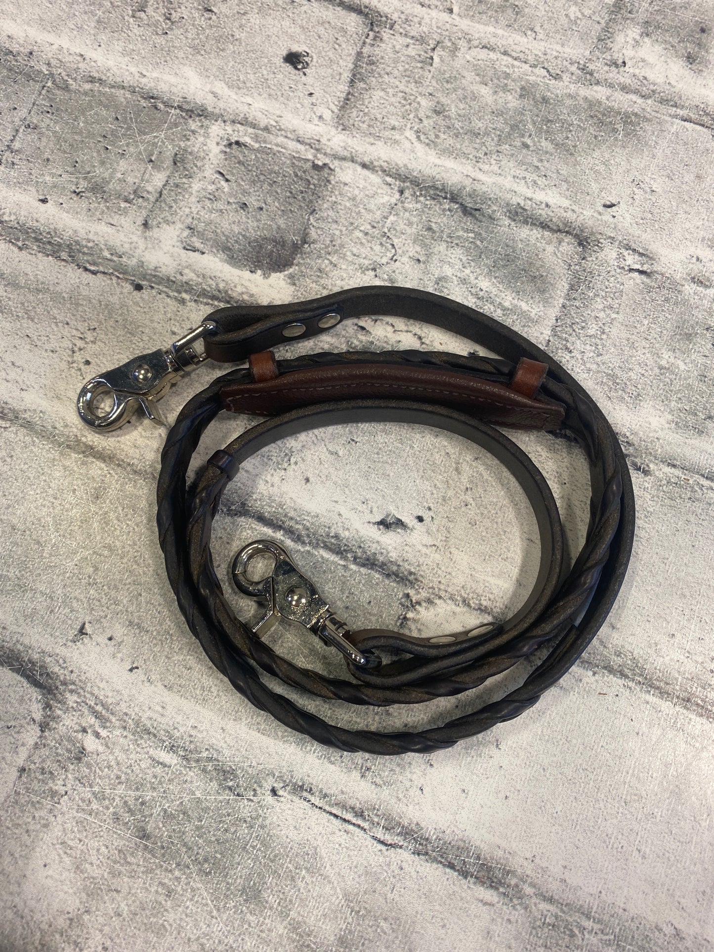 Laced Rein Bag Strap Brown 48"