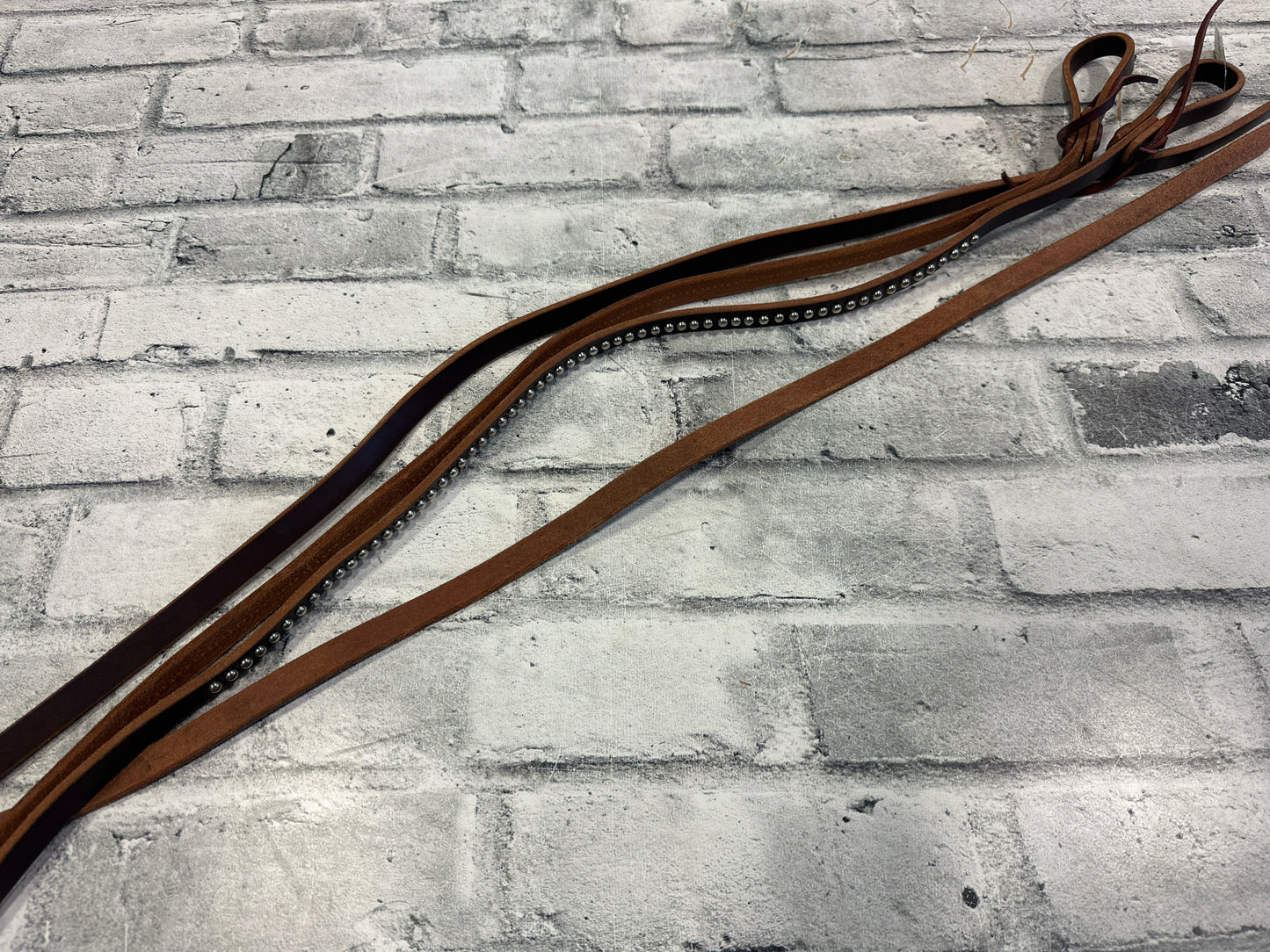 Western Rawhide Silver Dot Reins 5/8" x 8'