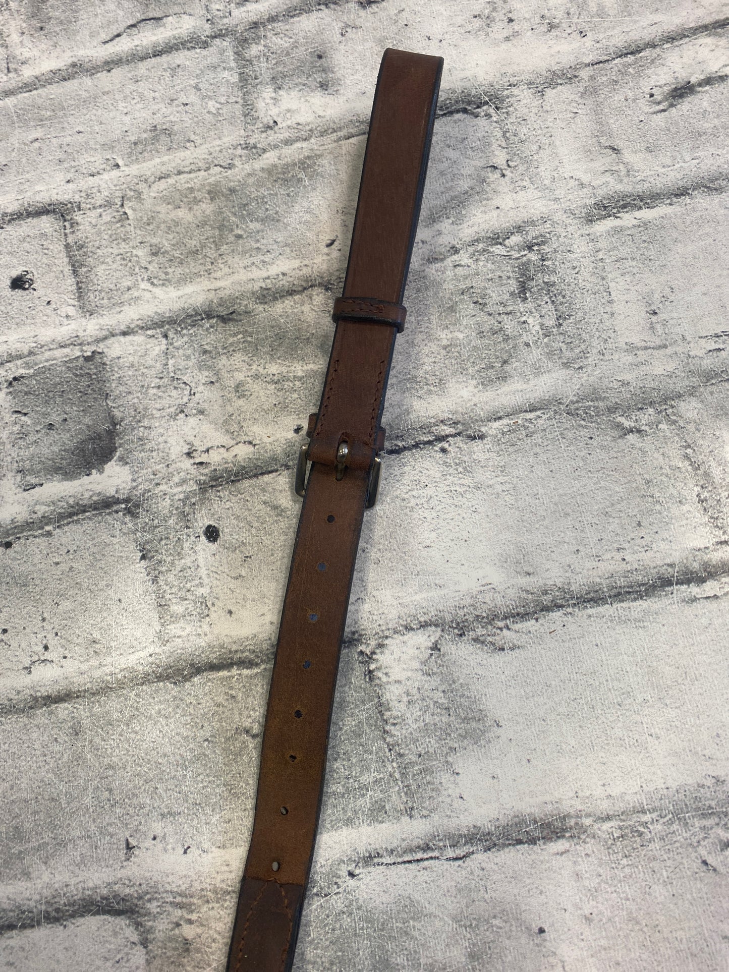 Wide Raised Leather Dog Leash Brown 44-54"