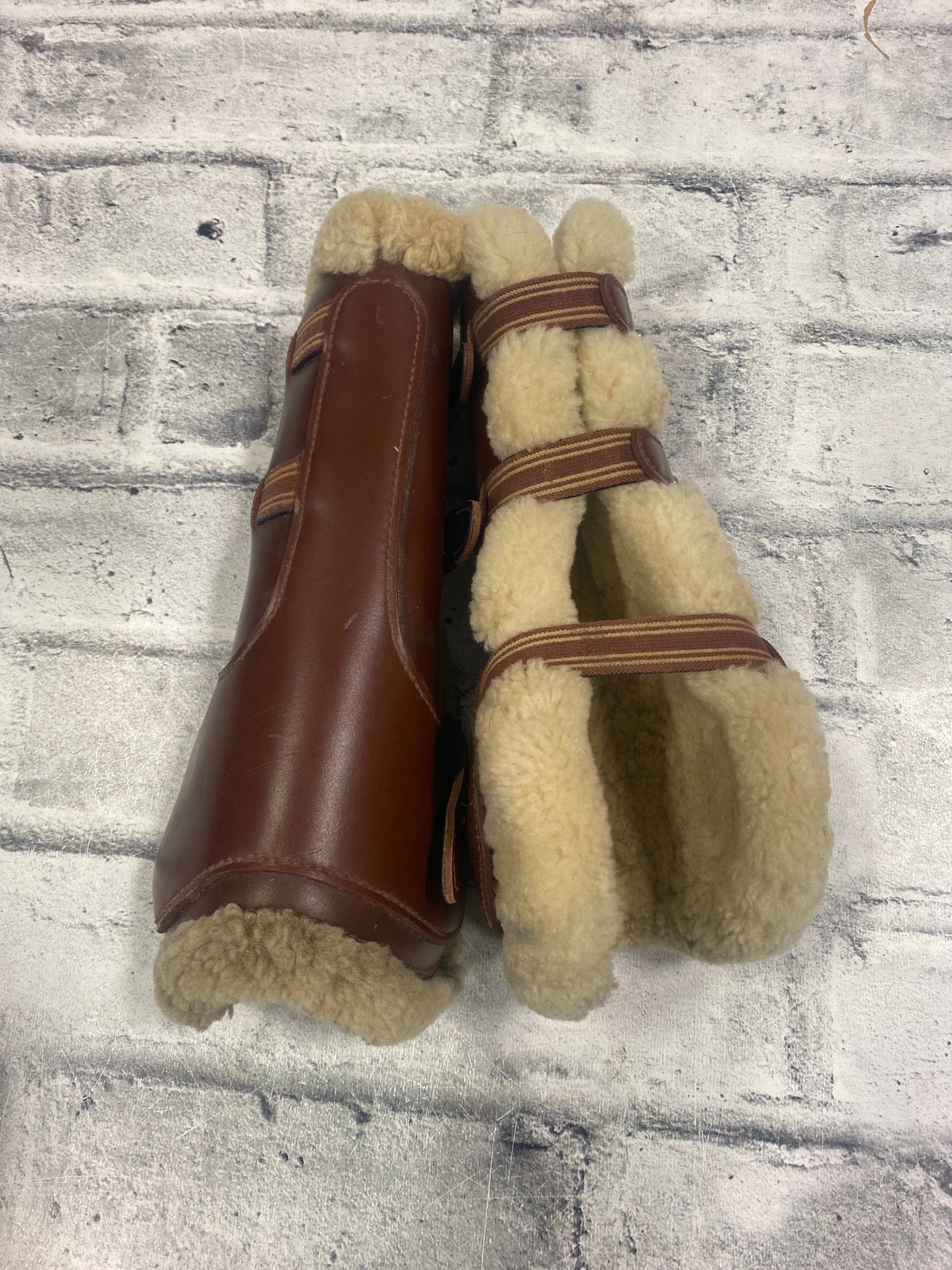 Prestige Sheepskin Leather Front Boots Brown L