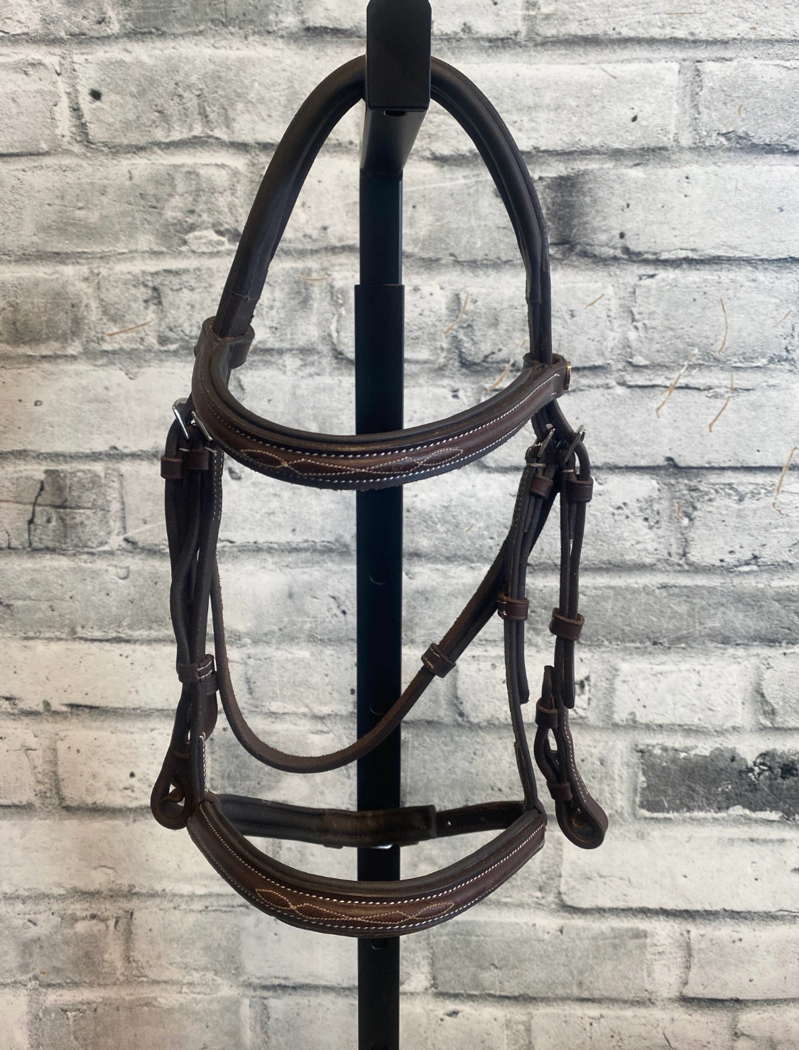 Mondega Fancy Stitched Hunter Bridle Brown Pony
